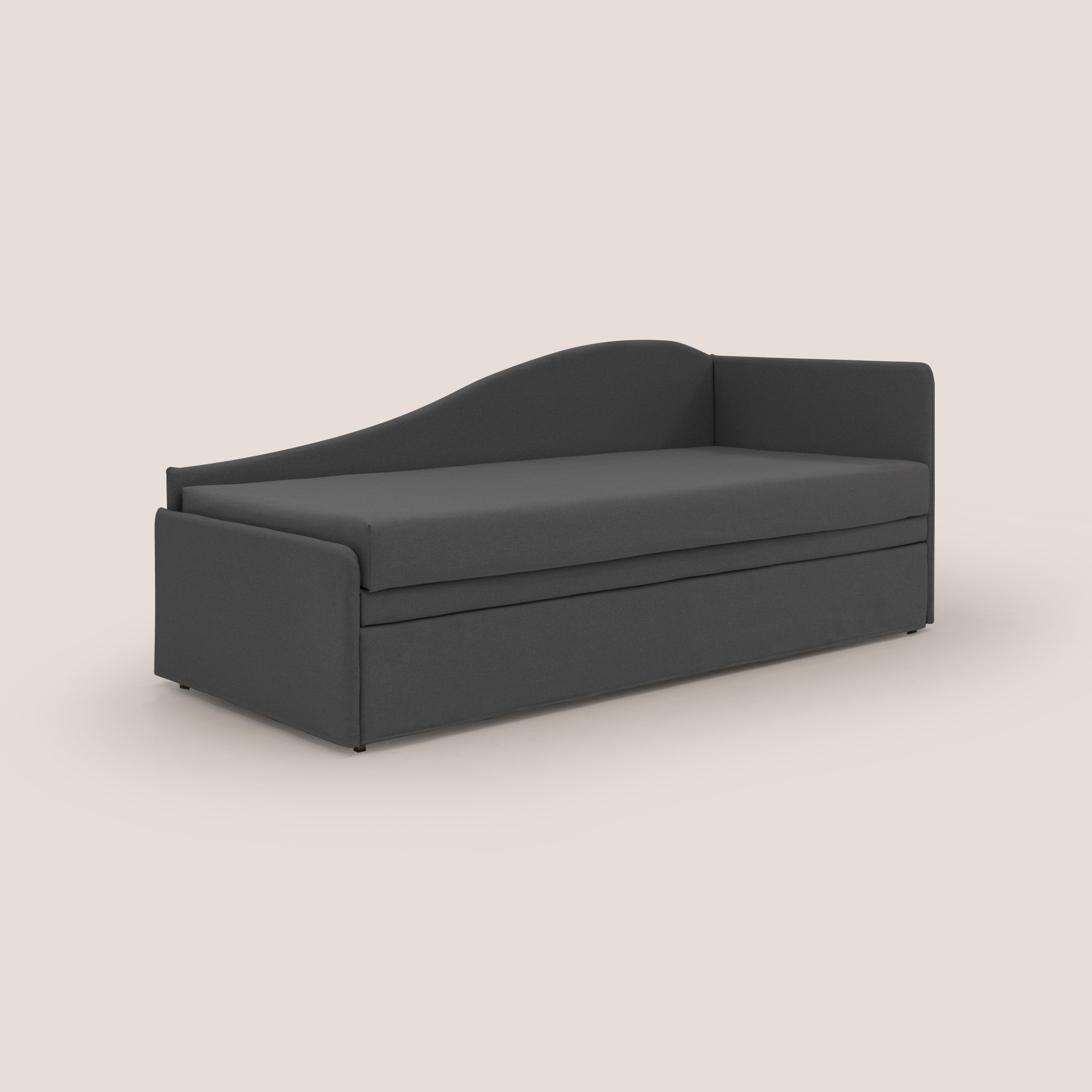 Nolo Divano duplex con doppio letto in tessuto simil cotone impermeabile T13 antracite - divani.store