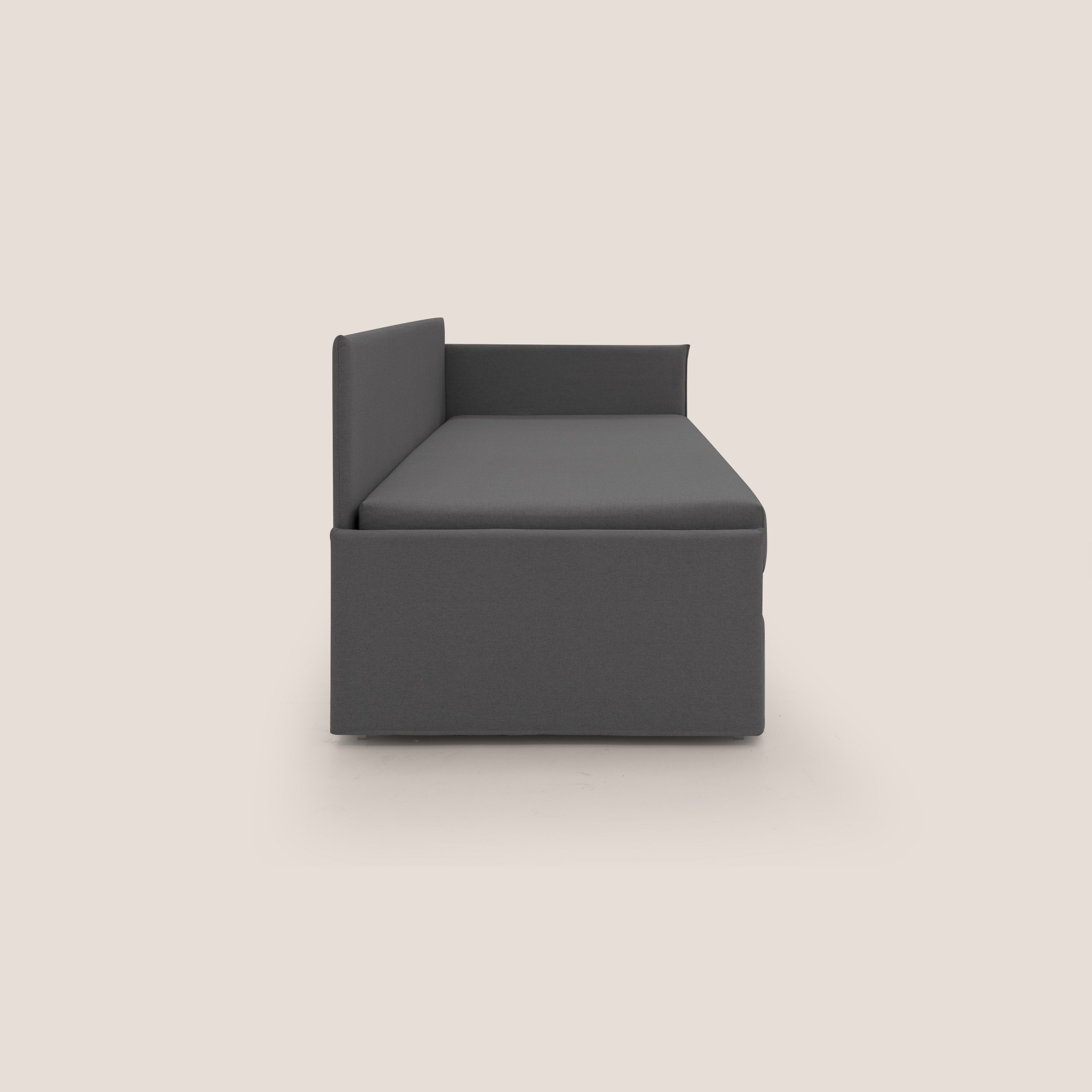 Durini Divano duplex con doppio letto in tessuto simil cotone impermeabile T13 antracite - divani.store