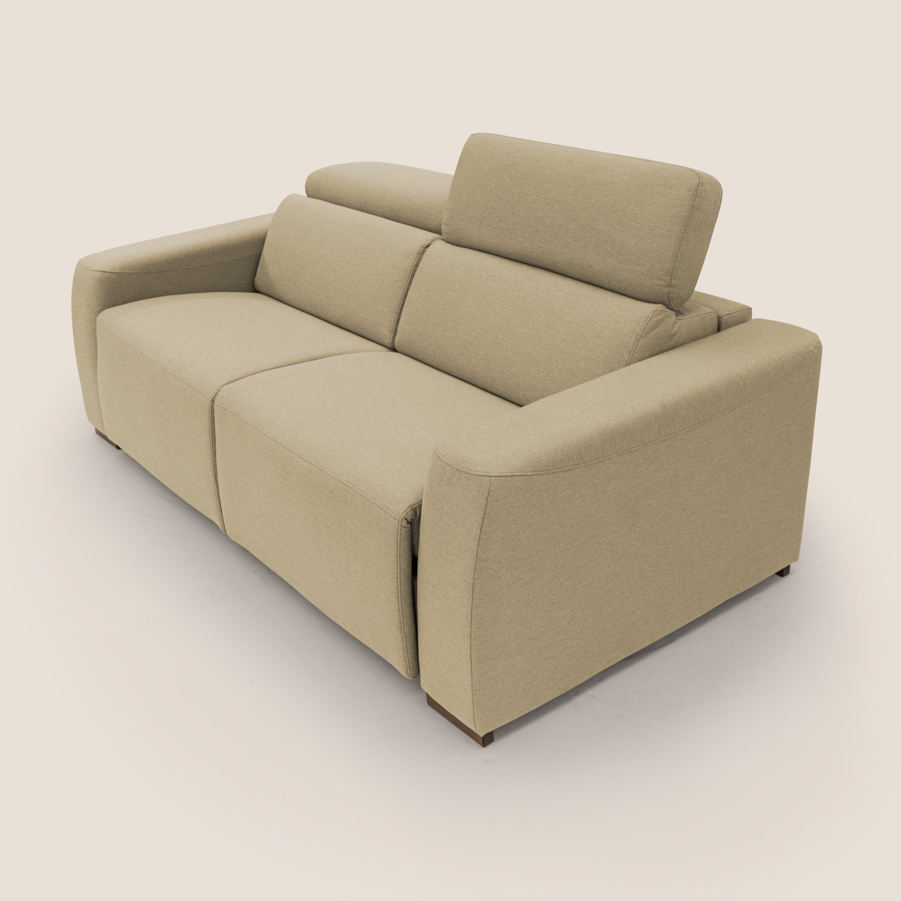 Poseidon divano letto + relax elettrico in tessuto smacchiabile impermeabile T05 cammello