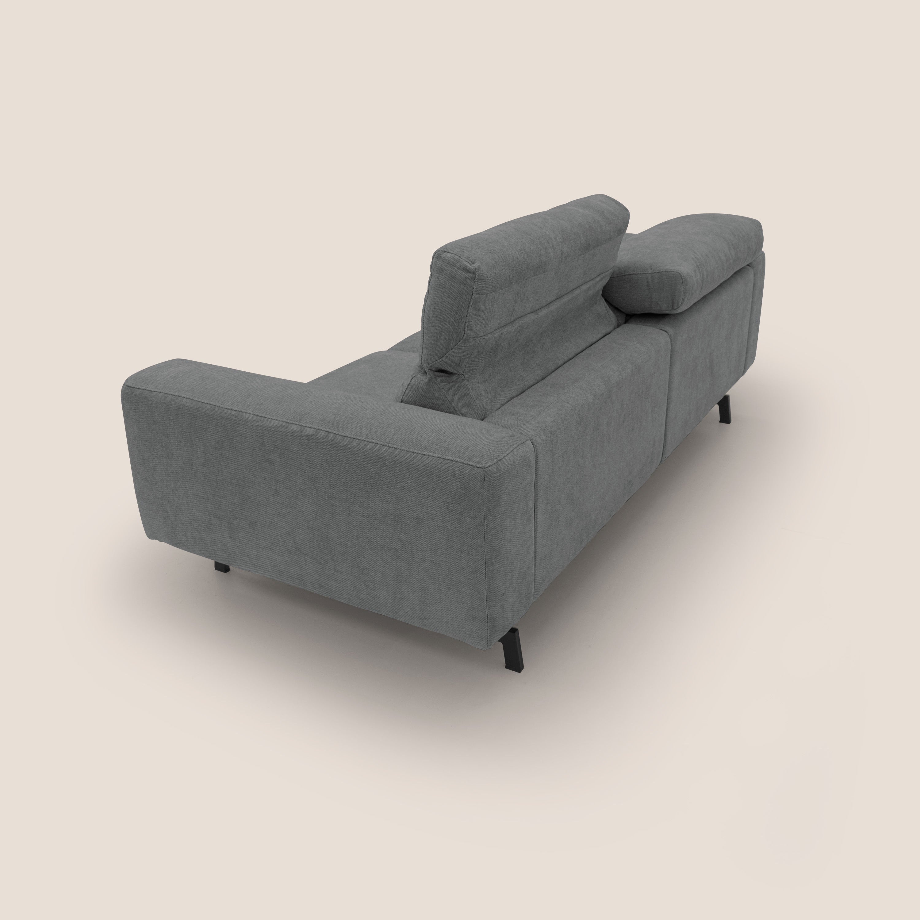 Sakura divano in piuma d'oca modulare componibile in morbido tessuto fiammato impermeabile T14 grigio - divani.store