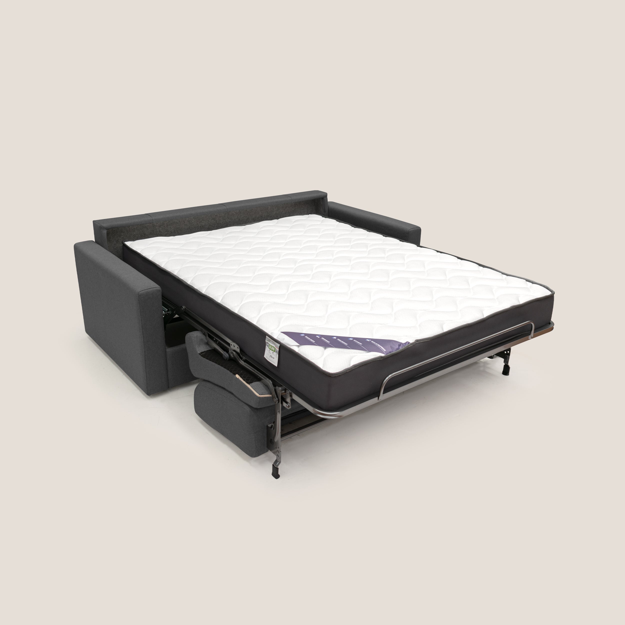 Chris Divano letto matrimoniale in tessuto impermeabile T13 antracite - divani.store