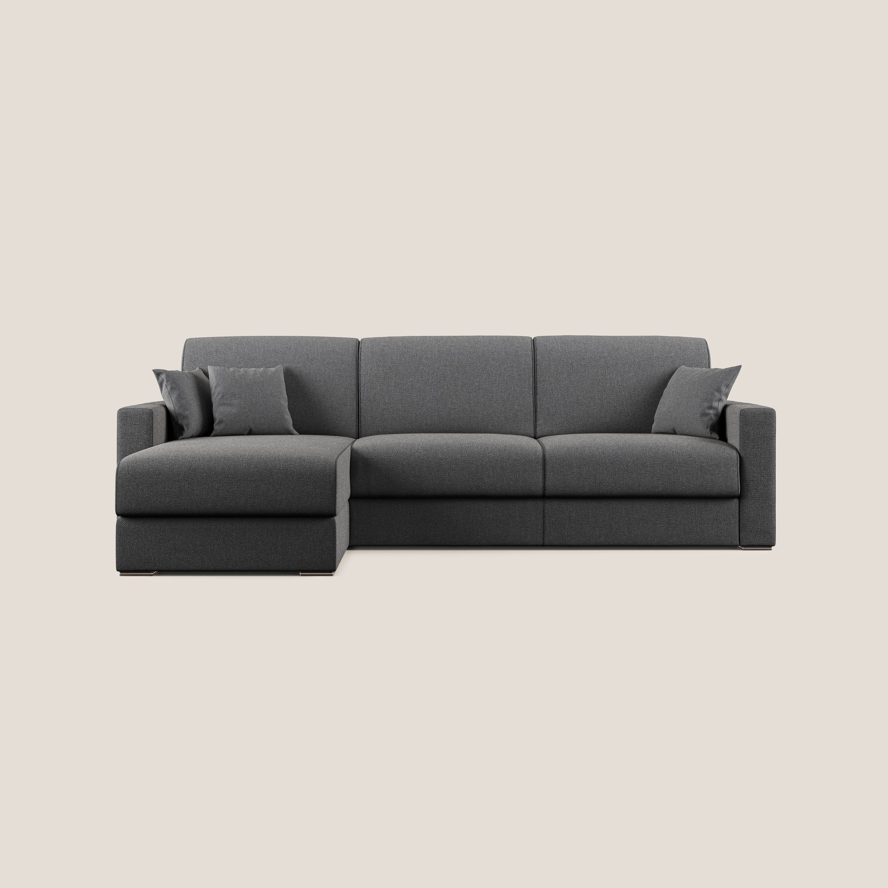 Best Divano letto angolare con penisola in tessuto smacchiabile QuickClean T08 antracite - divani.store