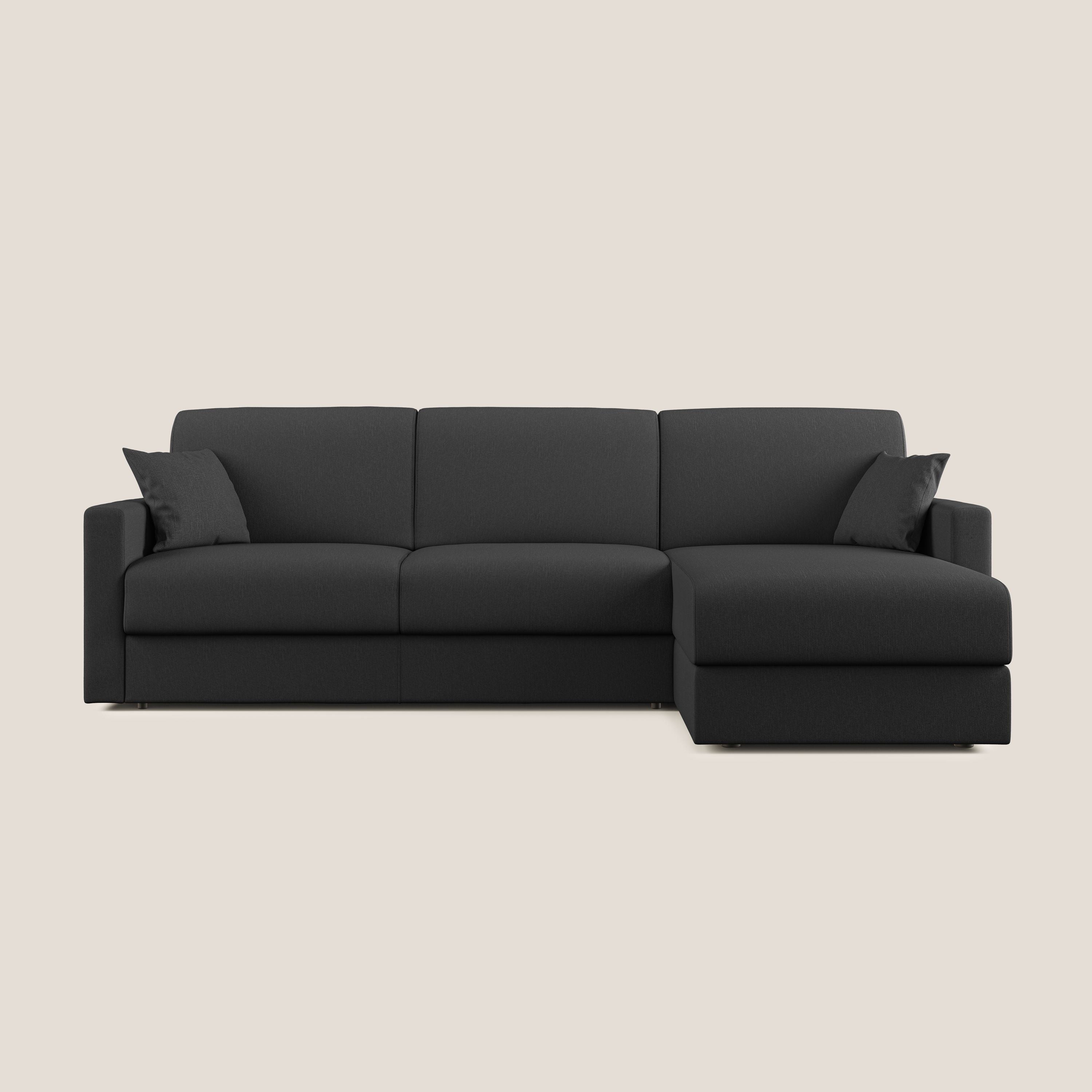 Chris Divano letto angolare 5 posti in tessuto impermeabile T13 antracite - divani.store