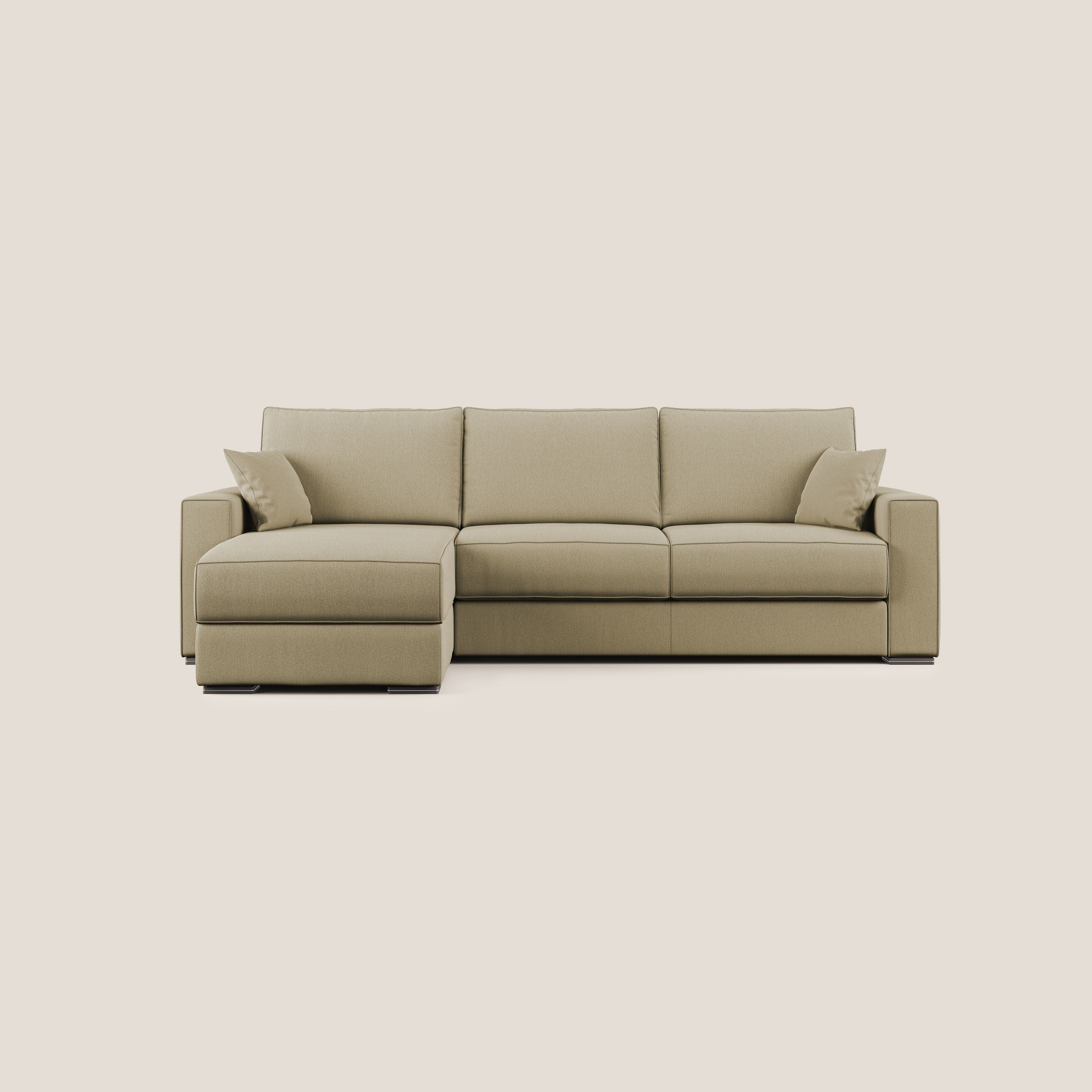 Dream Divano letto angolare in tessuto smacchiabile T05 cammello - divani.store
