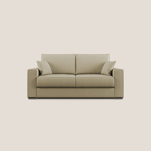 Dream Divano letto moderno dai morbidi cuscini in tessuto smacchiabile T05 cammello - divani.store