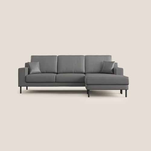 Uranio divano angolare moderno REVERSIBILE in Ecopelle impermeabile T04 antracite - divani.store