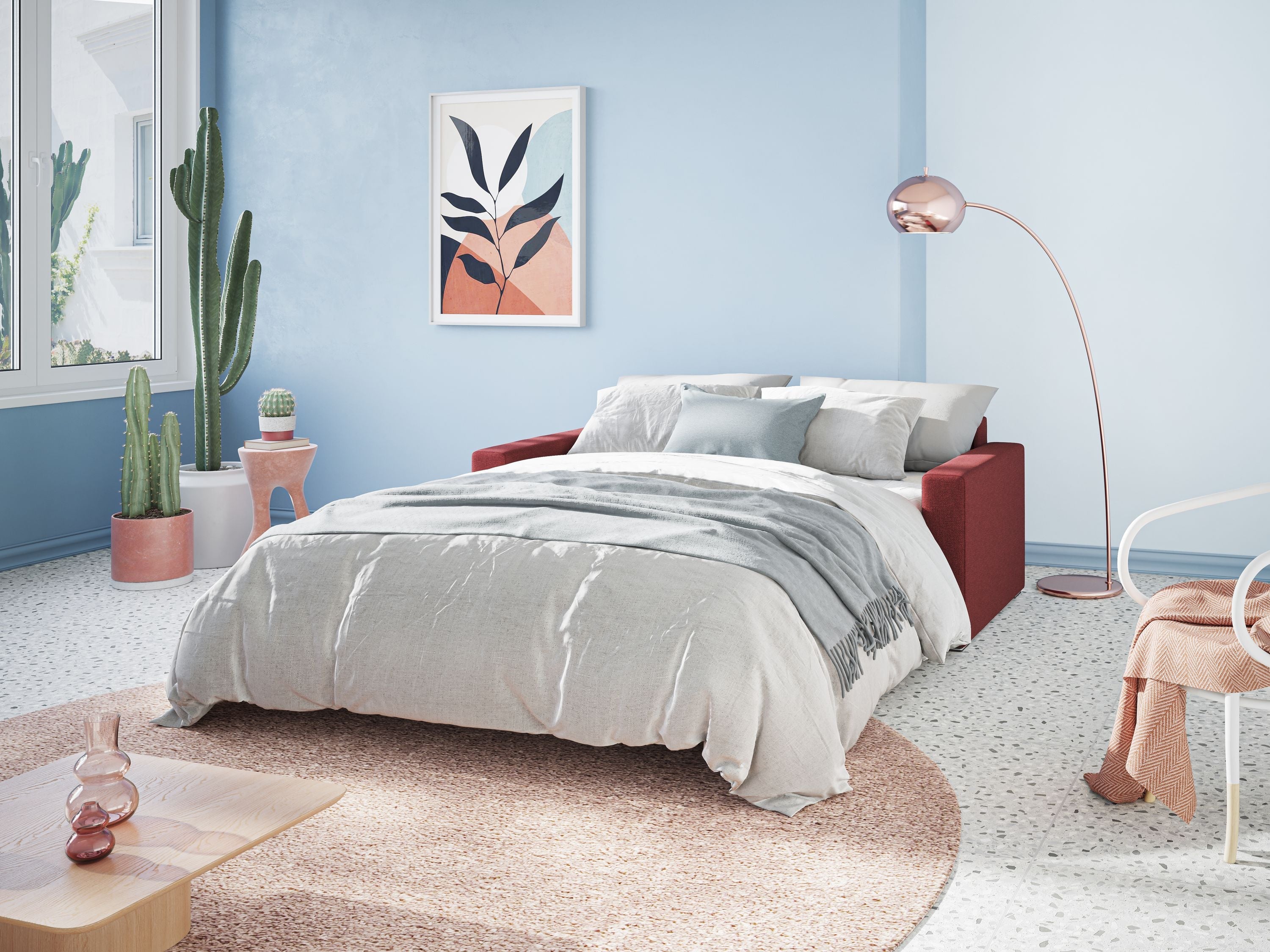 Best Divano letto matrimoniale in tessuto smacchiabile QuickClean T08 antracite - divani.store