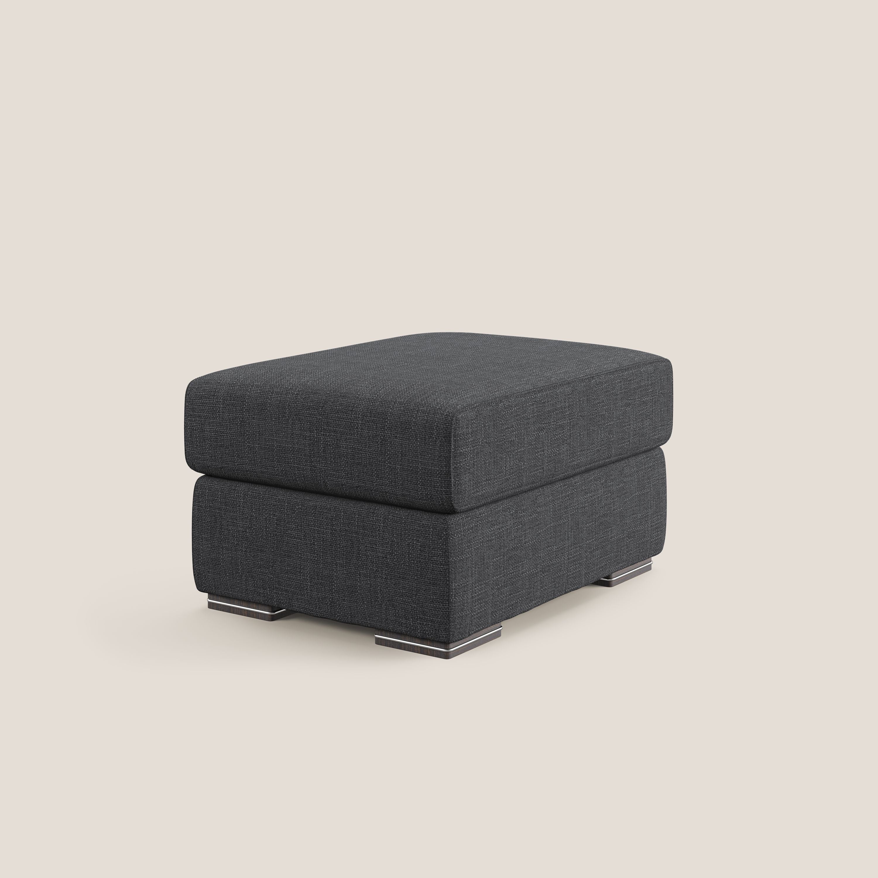 Sun pouf apribile contenitore in tessuto impermeabile morbido intreccio T06 antracite - divani.store