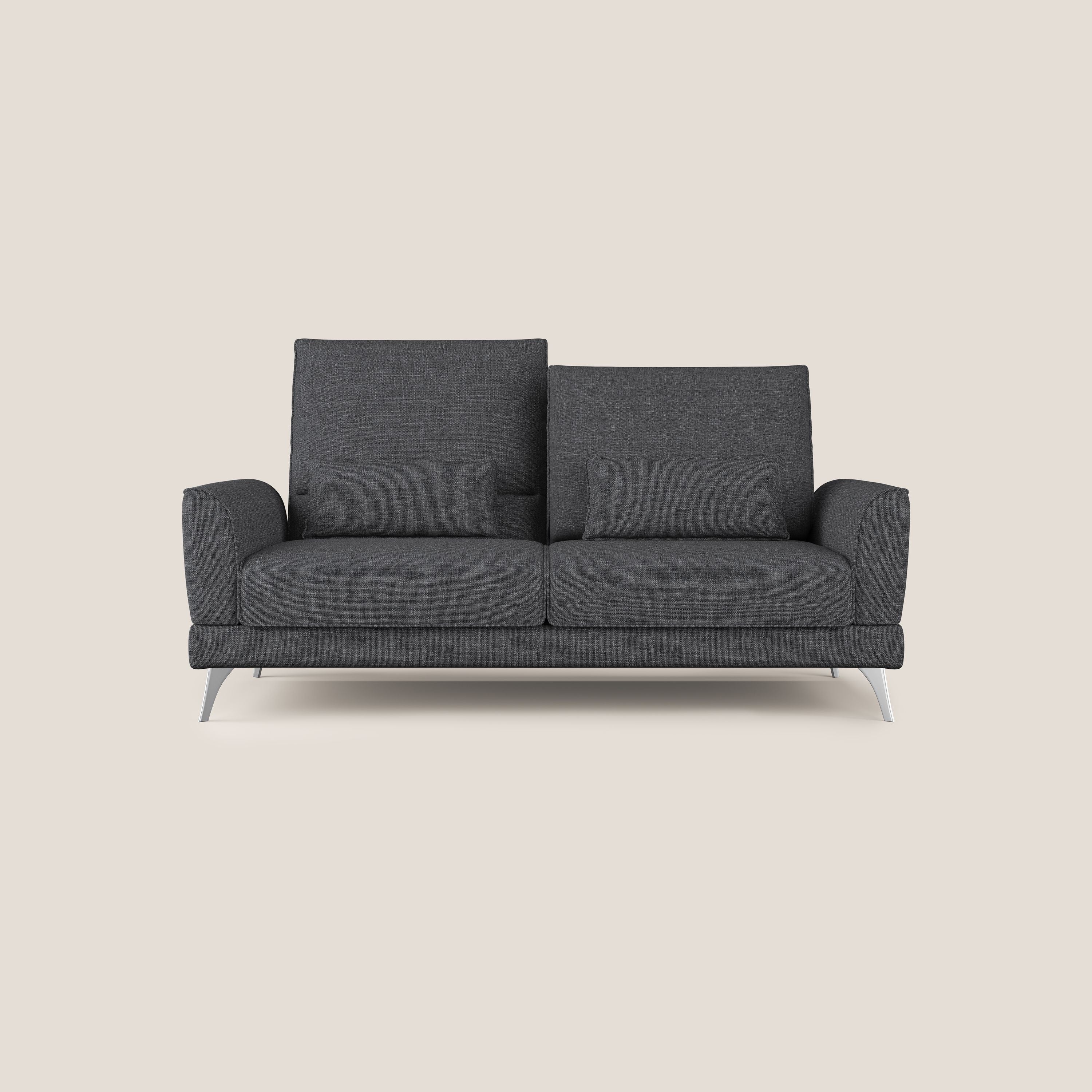 Tommy Divano relax con schienali traslanti in morbido tessuto fiammato T06 antracite - divani.store