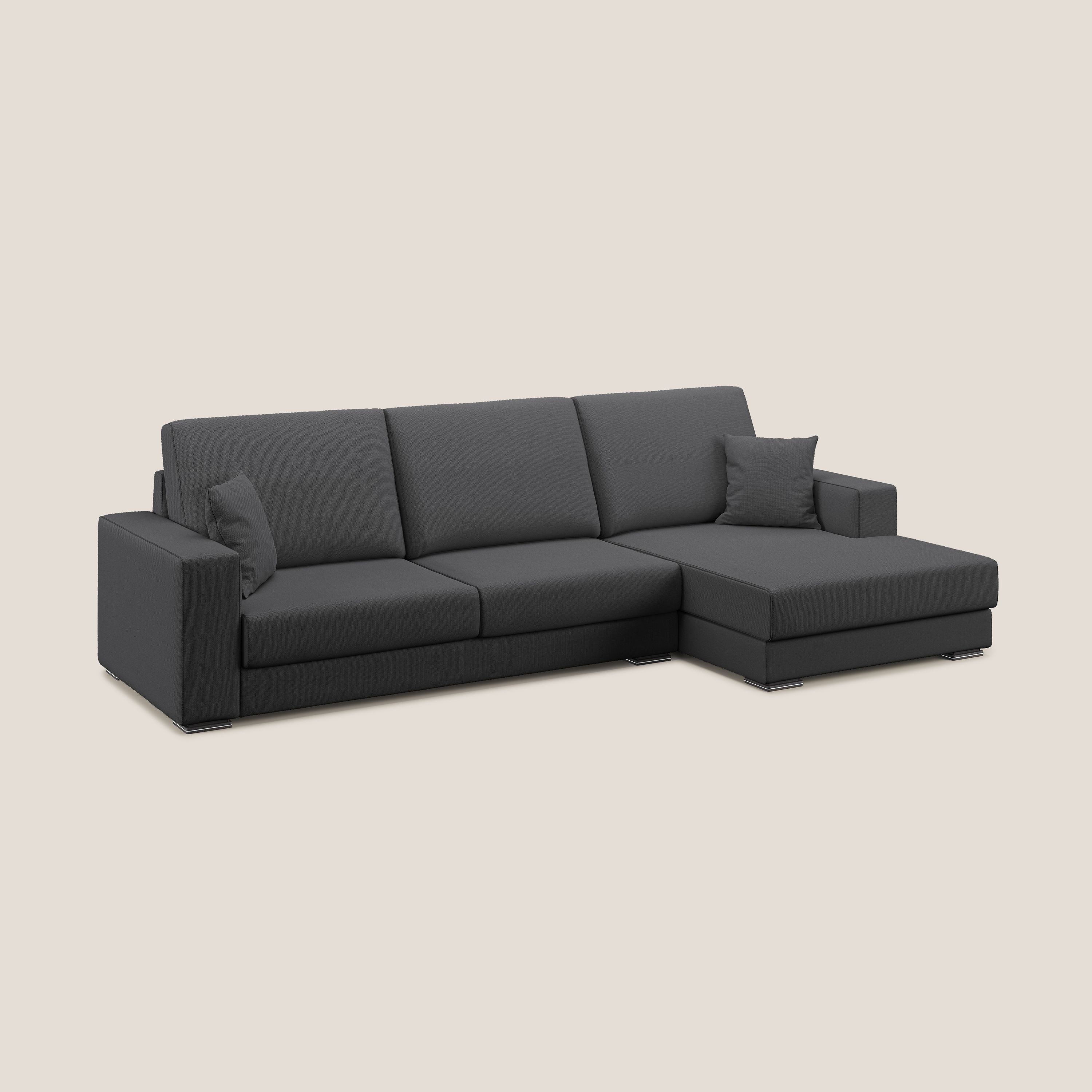 Marte divano angolare in tessuto smacchiabile impermeabile T08 antracite - divani.store