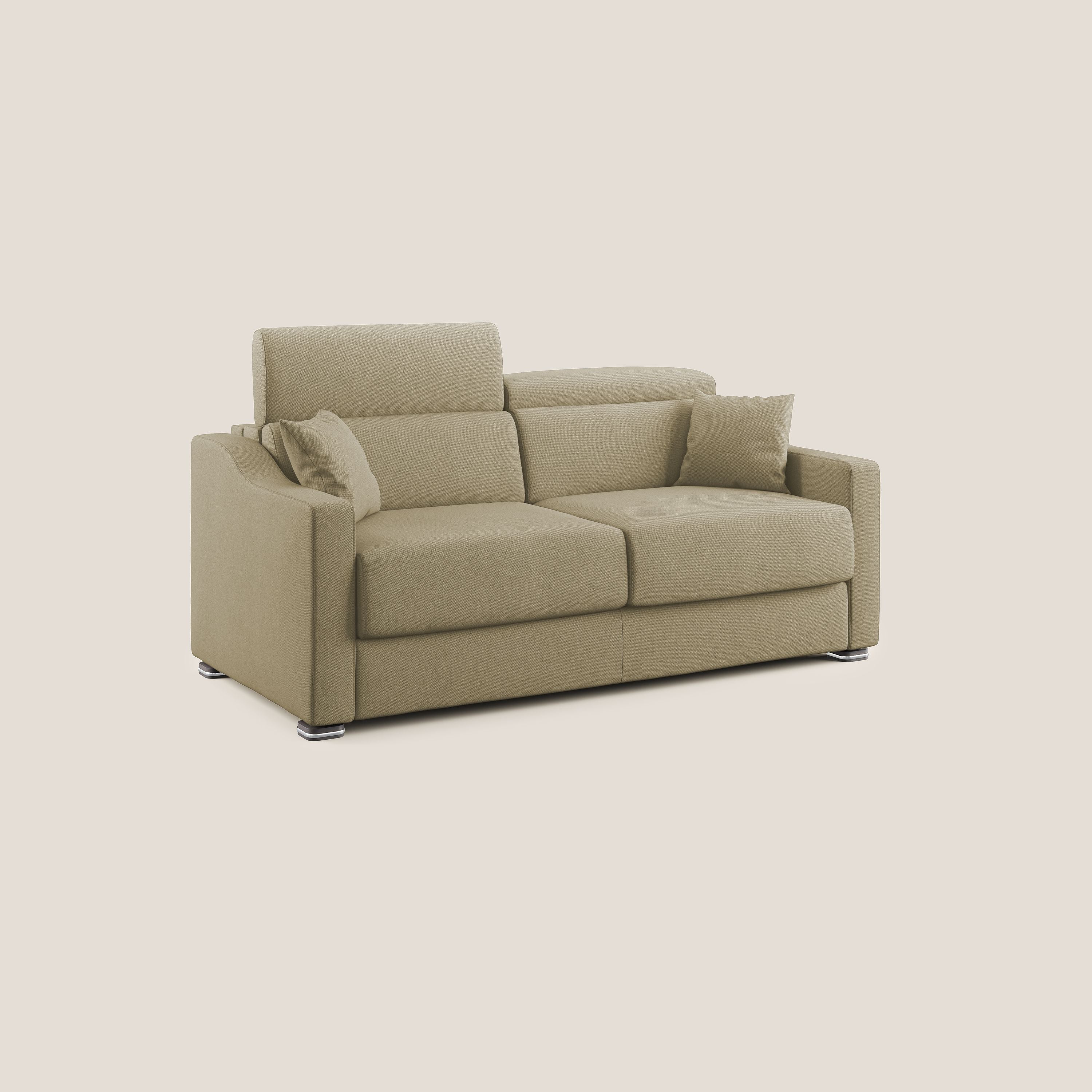 Amber divano letto matrimoniale in tessuto smacchiabile T05 cammello - divani.store