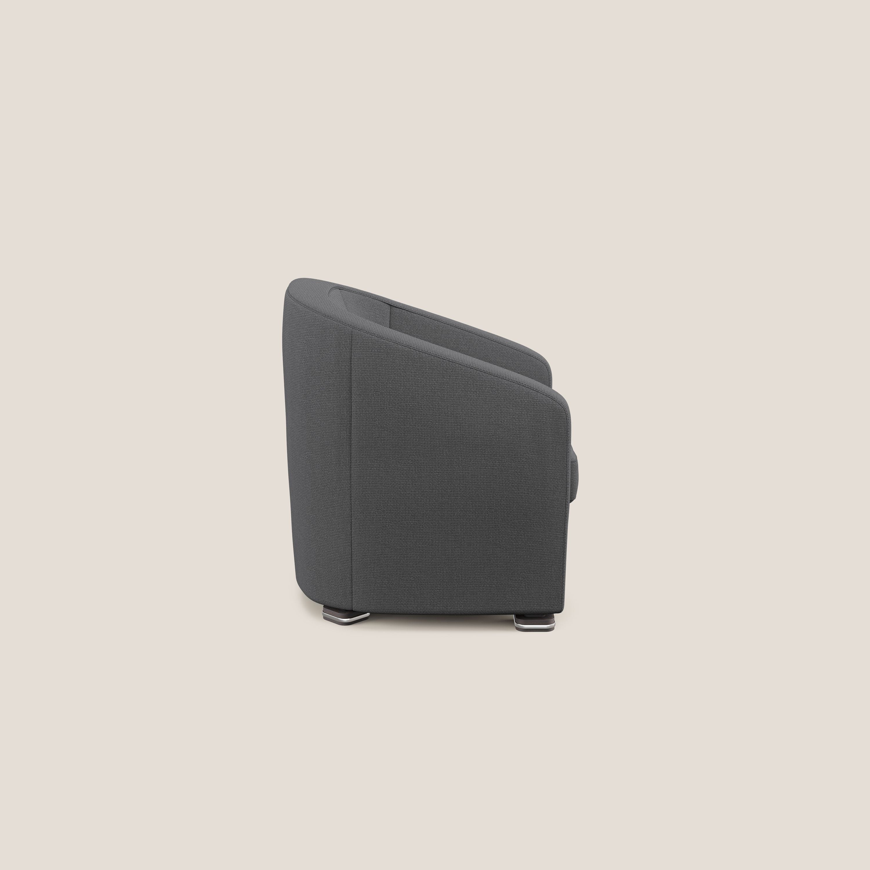 Cloe Poltroncina in tessuto smacchiabile con acqua QuickClean T08 antracite - divani.store