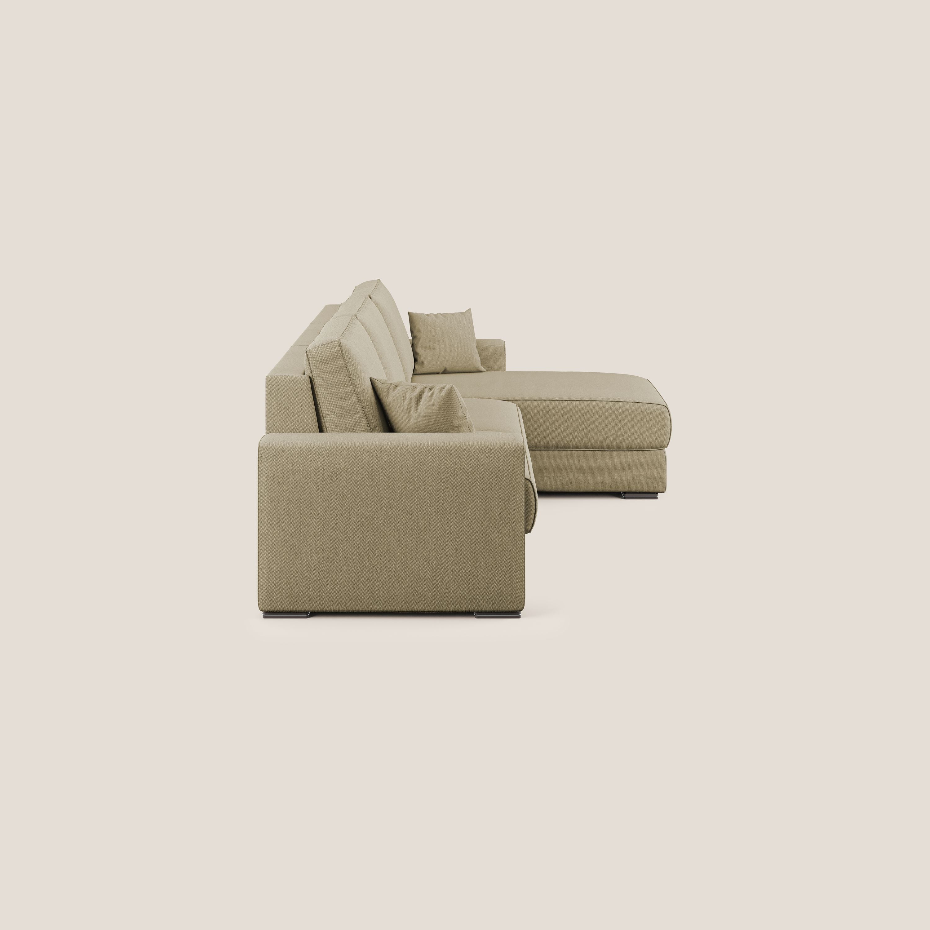 Dream Divano letto angolare in tessuto smacchiabile T05 cammello - divani.store