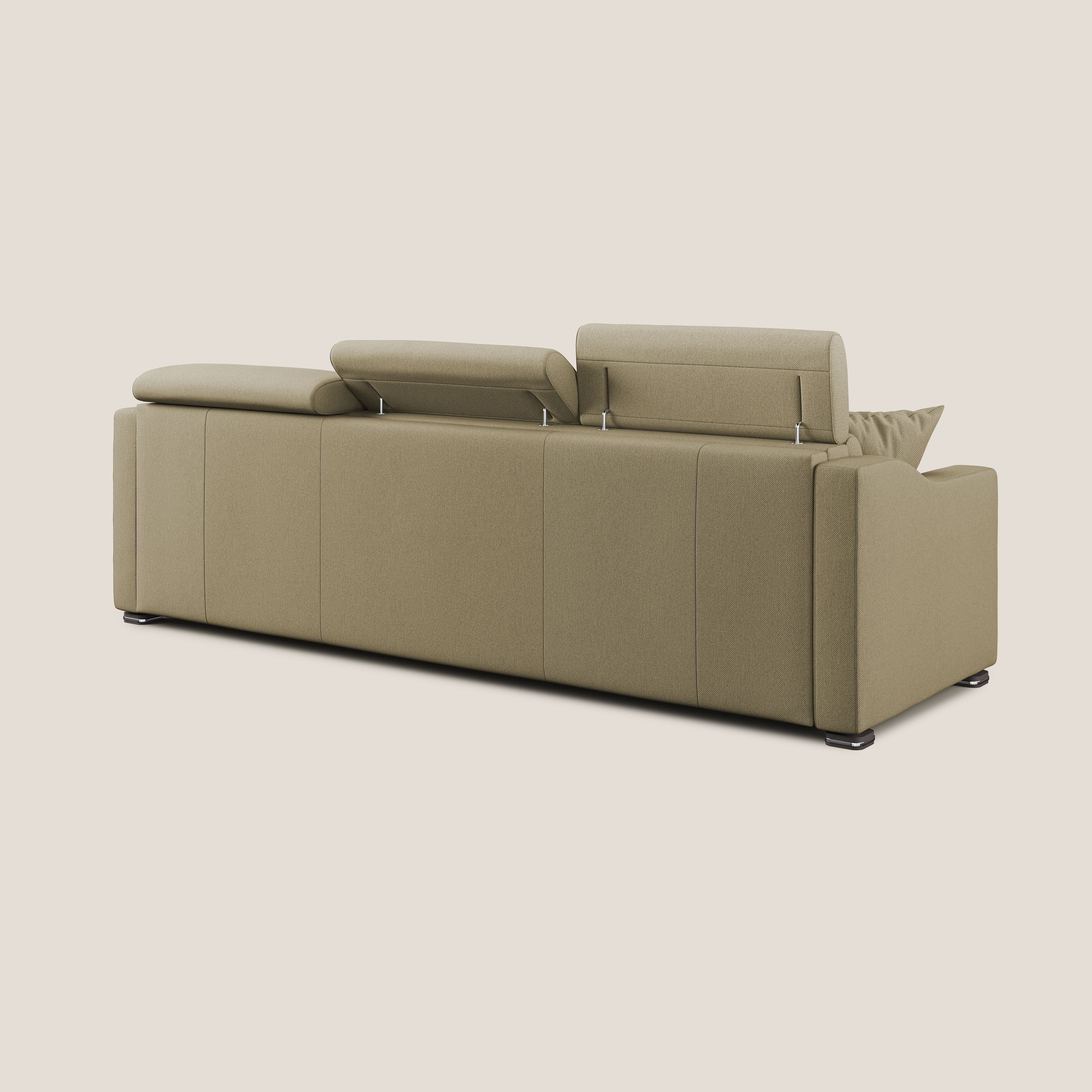Amber divano letto angolare in tessuto smacchiabile T05 cammello - divani.store