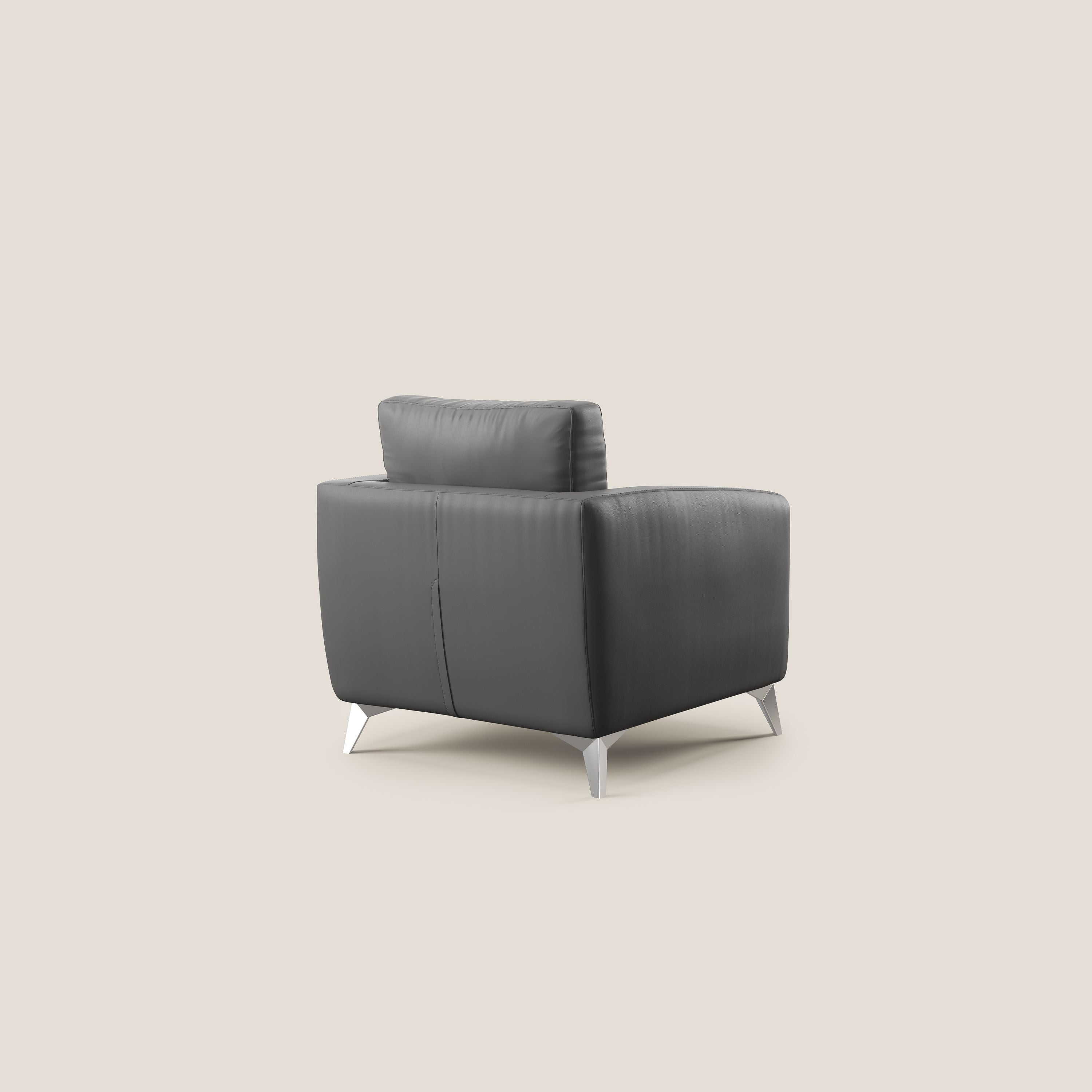 Orione Poltroncina in ecopelle moderna e impermeabile T04 antracite - divani.store