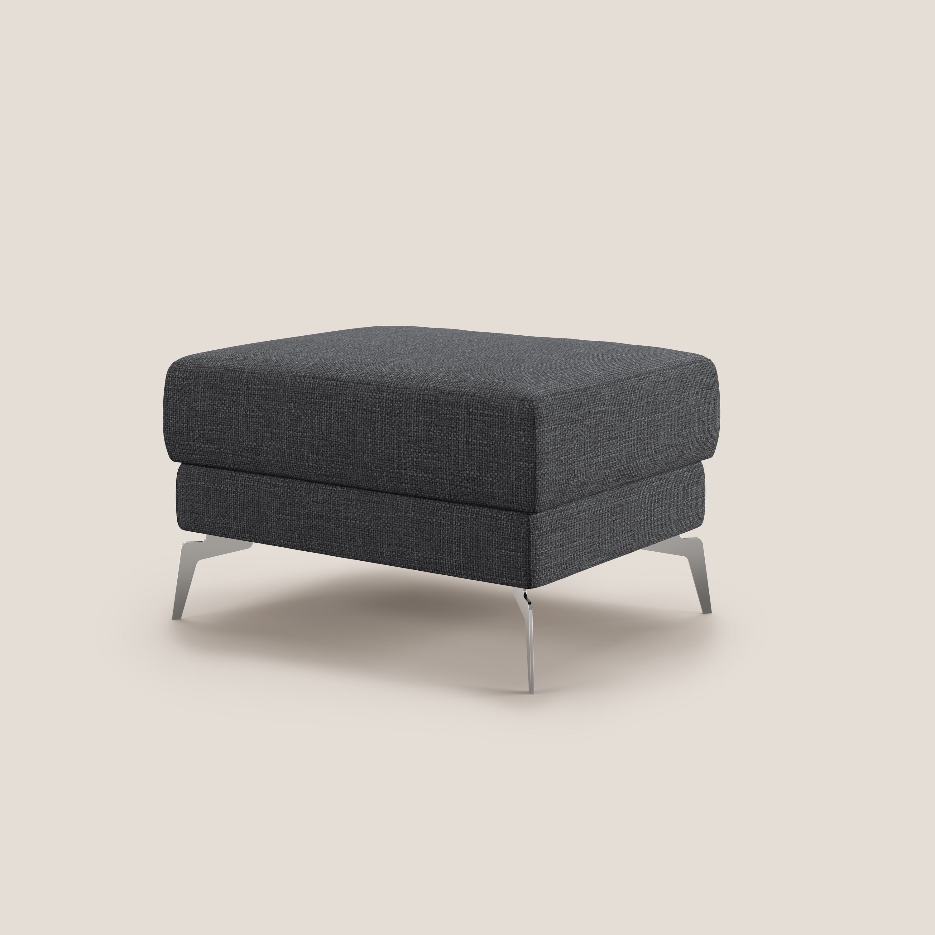 Star Pouf con piedini alti in tessuto impermeabile morbido intreccio T06 antracite - divani.store