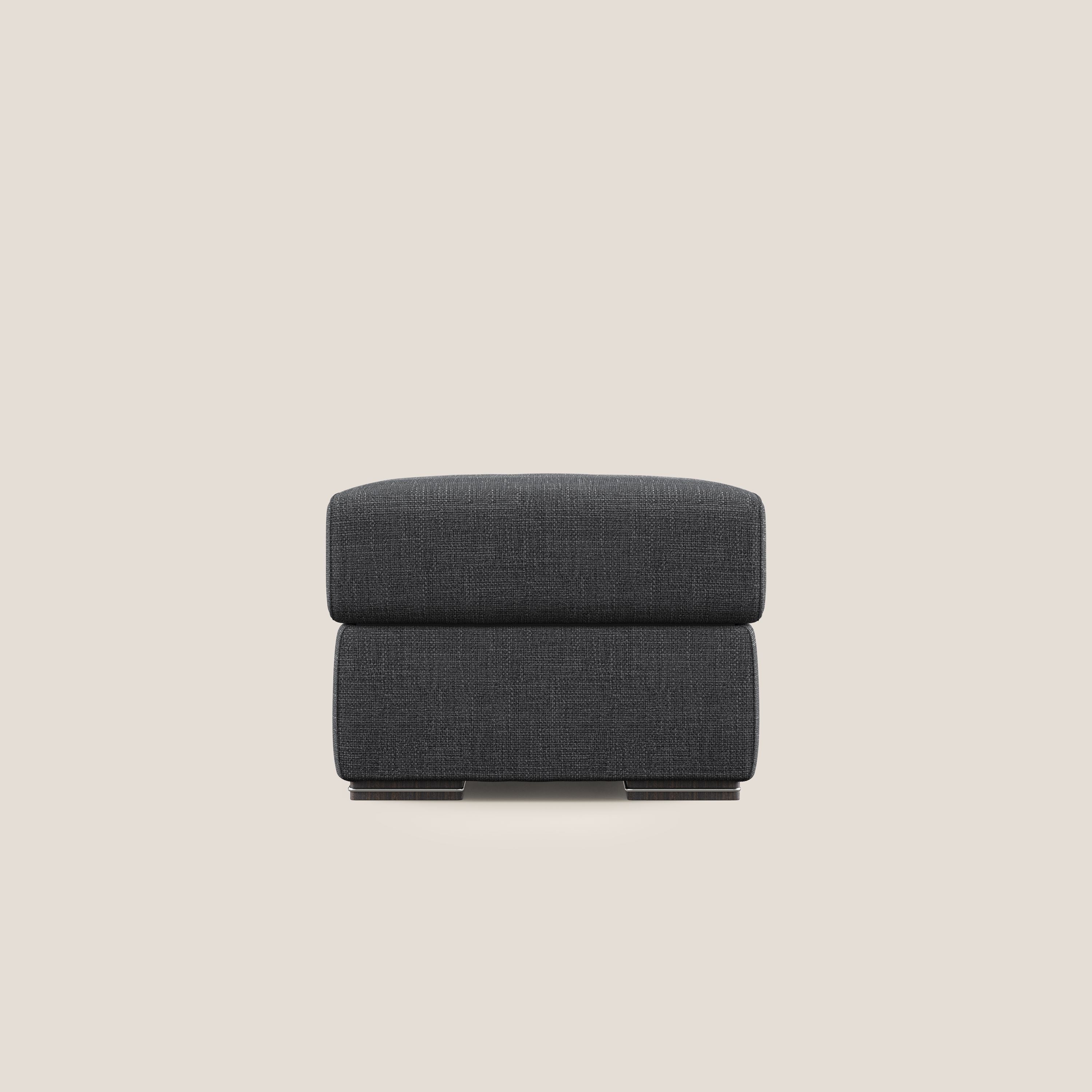 Sun pouf apribile contenitore in tessuto impermeabile morbido intreccio T06 antracite - divani.store