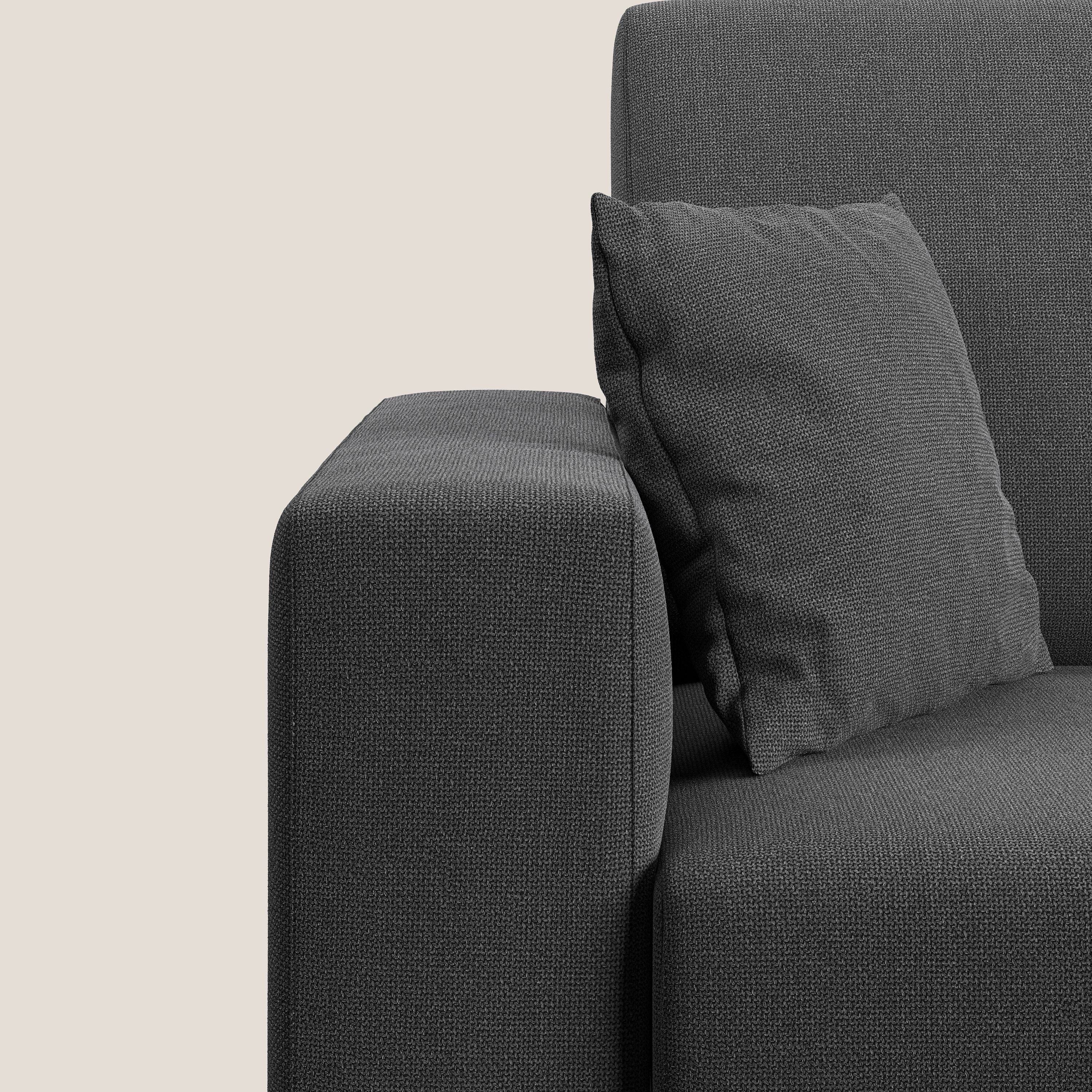 Marte divano angolare in tessuto smacchiabile impermeabile T08 antracite - divani.store