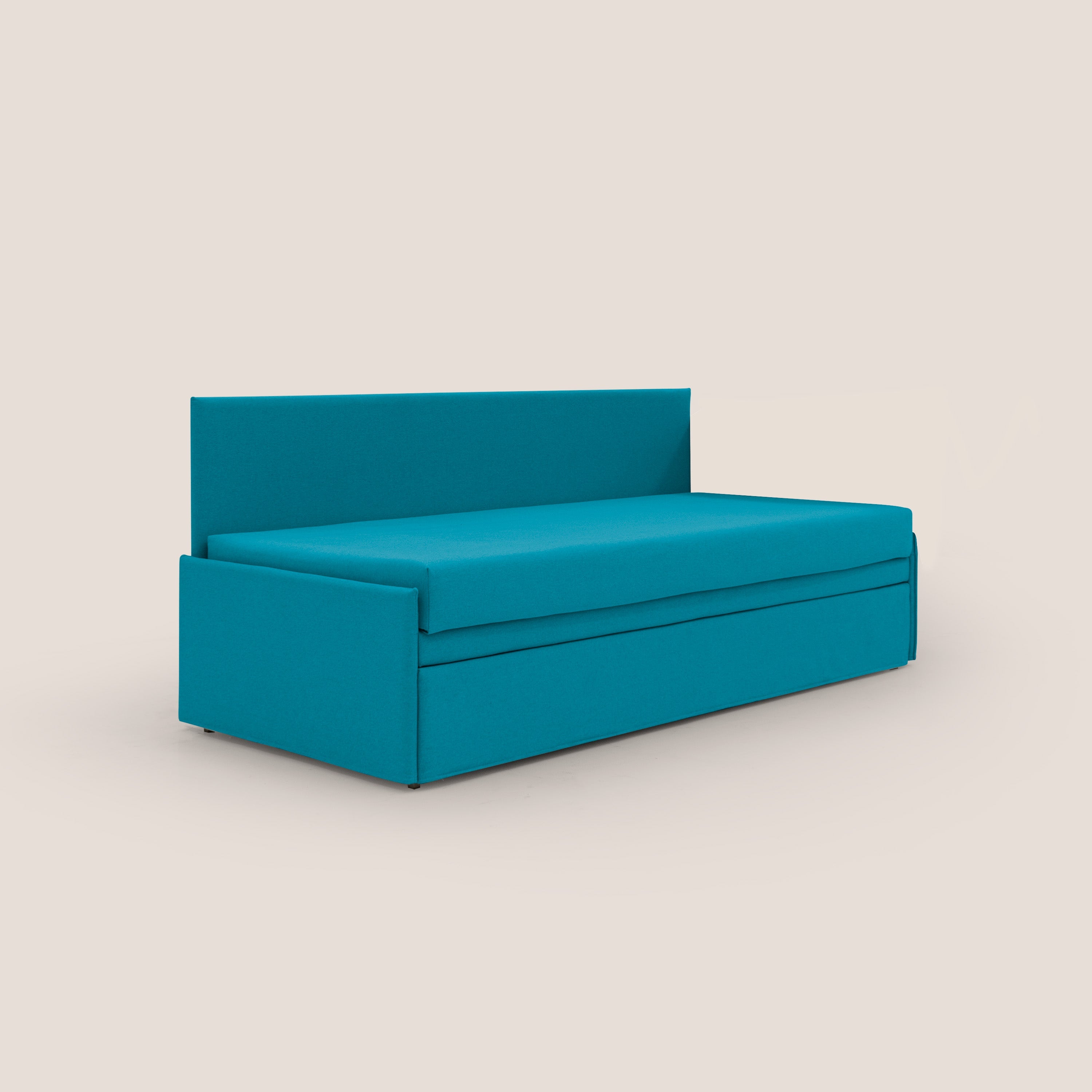 Naviglio Divano duplex con doppio letto in tessuto simil cotone impermeabile T13 azzurro - divani.store