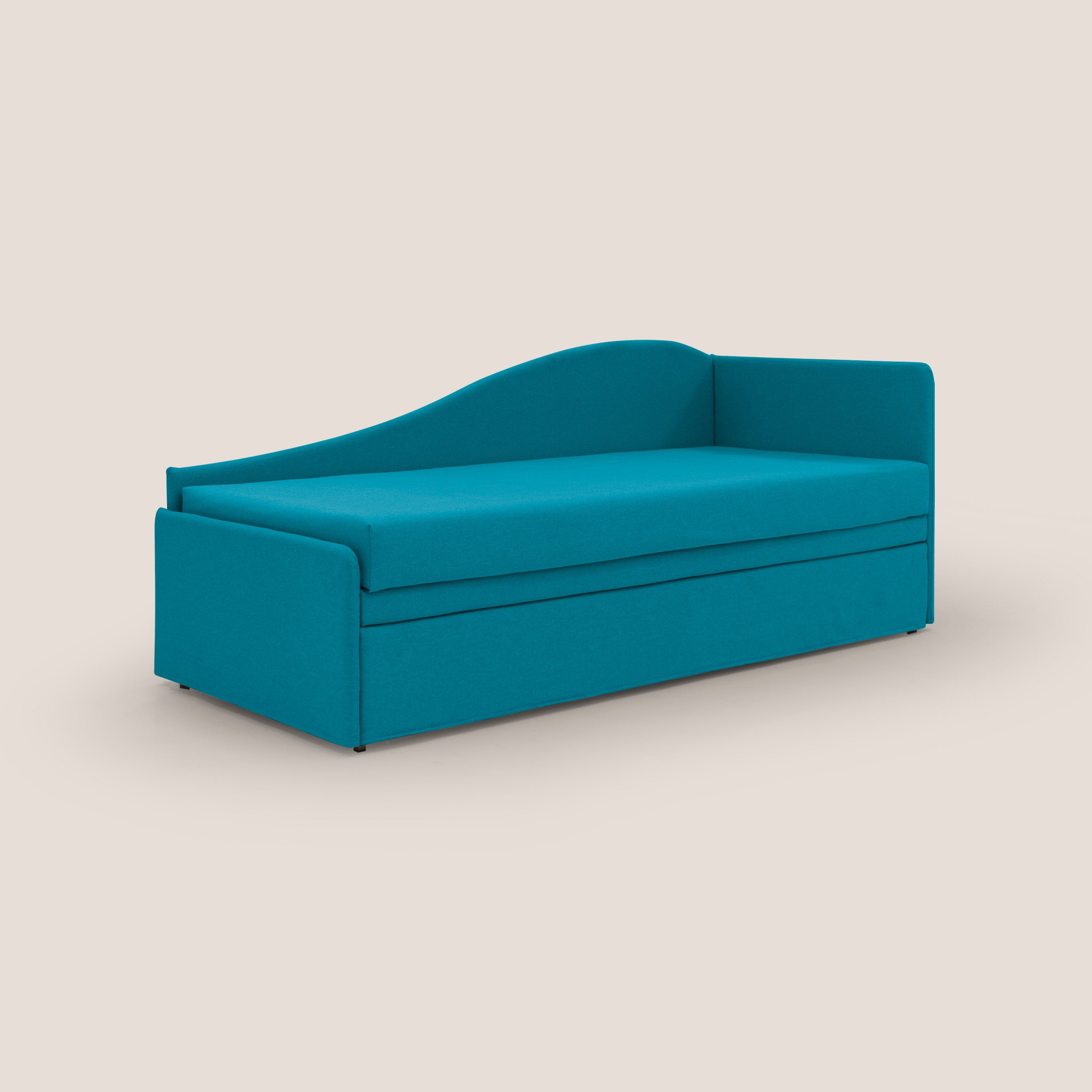Nolo Divano duplex con doppio letto in tessuto simil cotone impermeabile T13 azzurro - divani.store