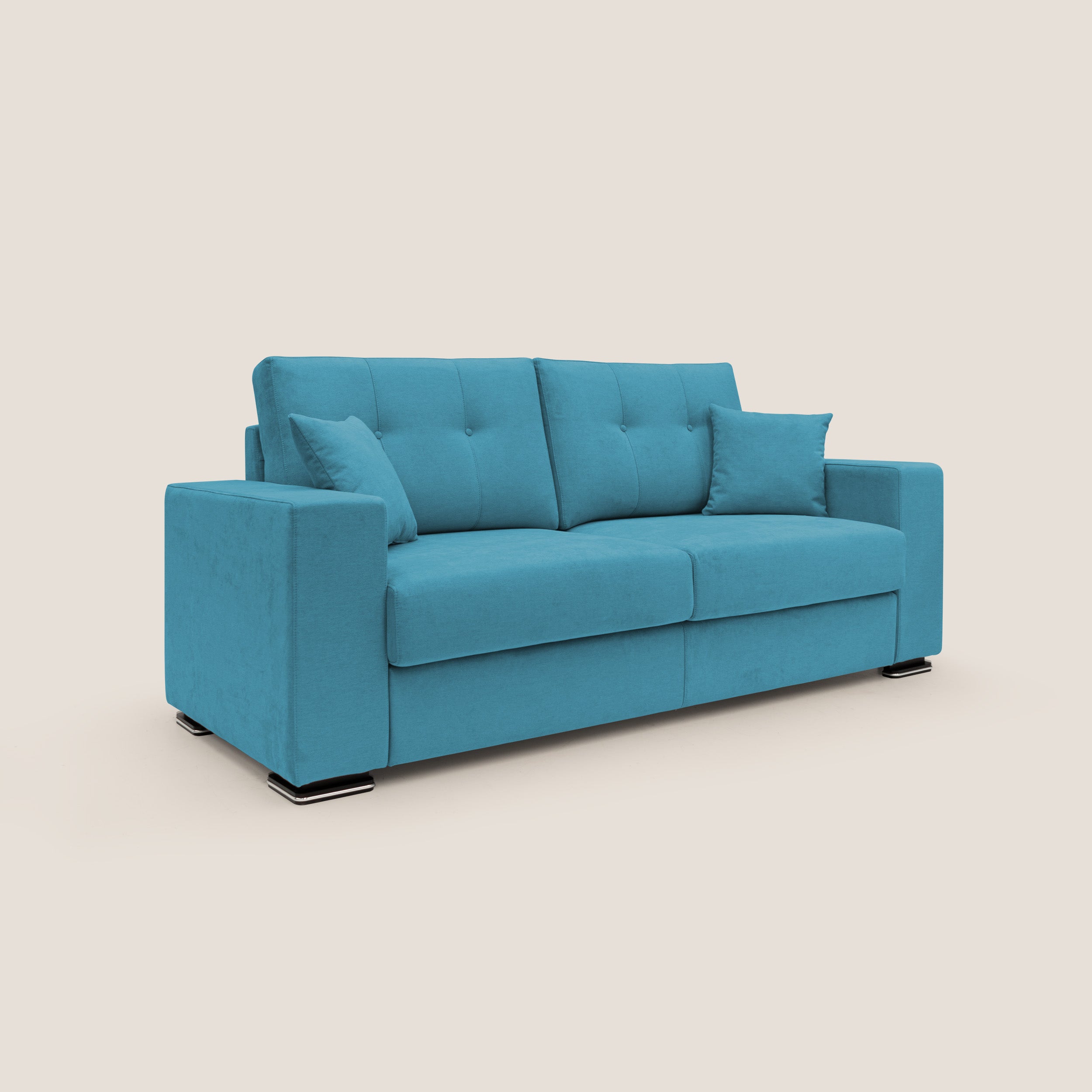 Giove divano in morbido tessuto impermeabile T02 azzurro - divani.store