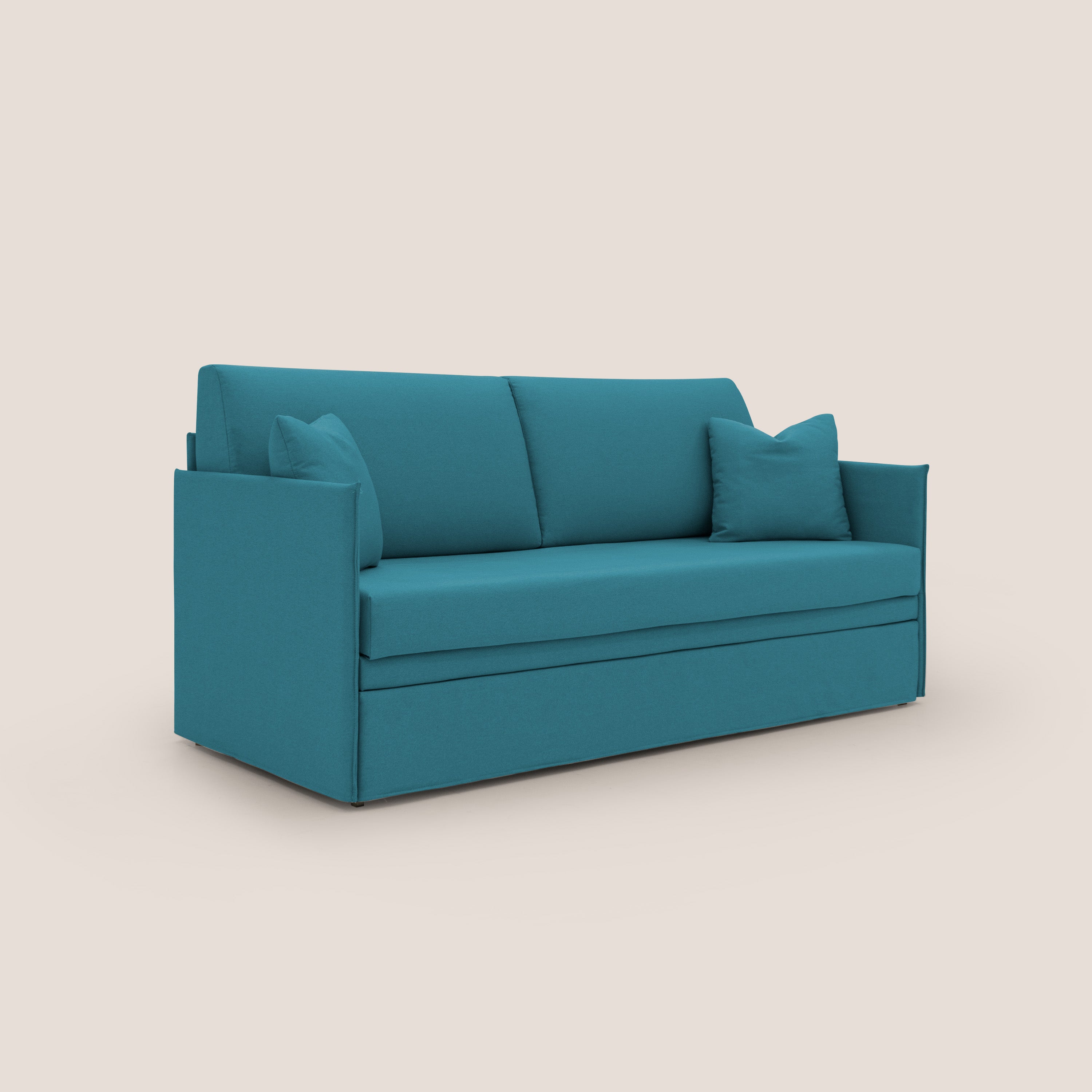 Tortona Divano duplex con doppio letto in tessuto simil cotone impermeabile T13 azzurro - divani.store