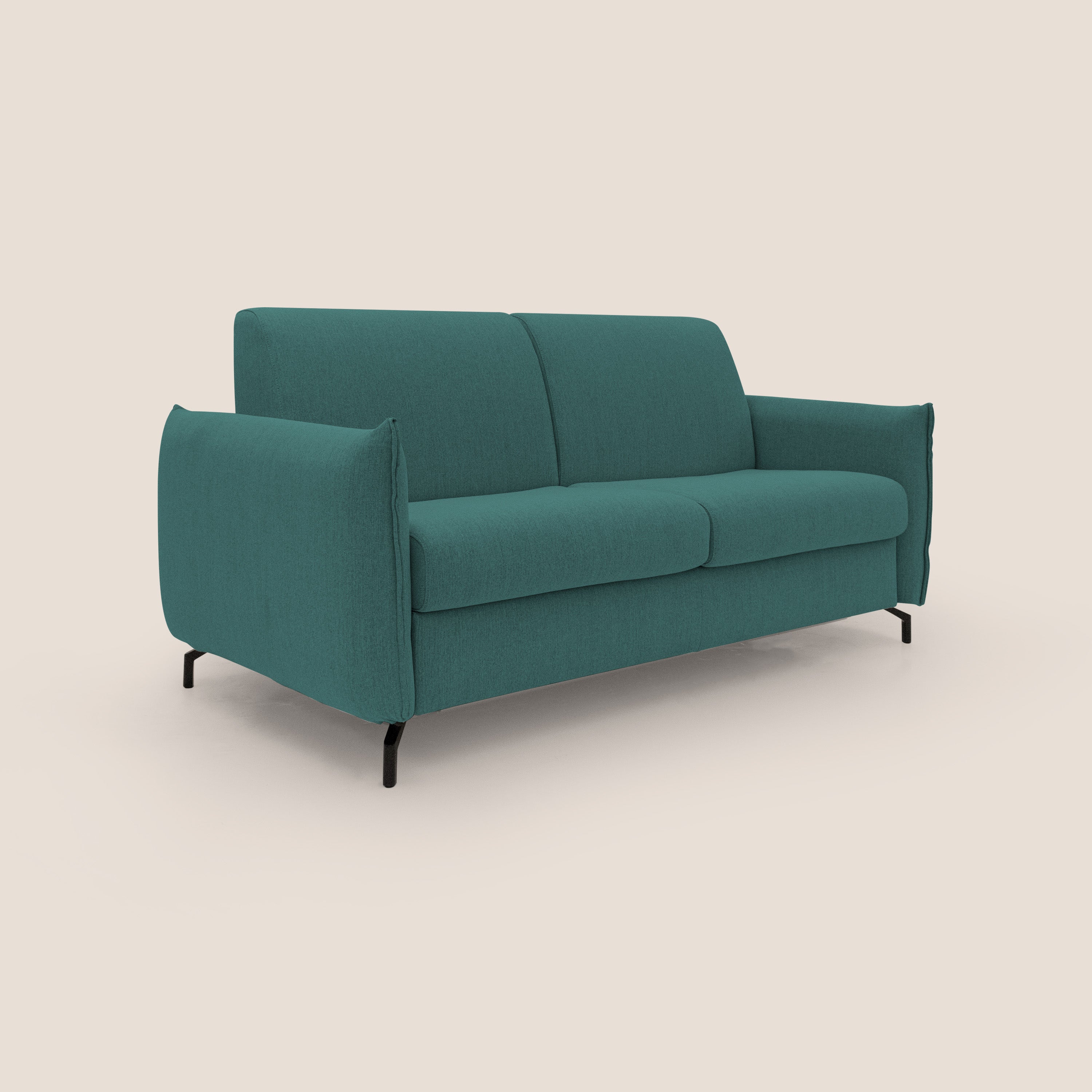 Scarlet divano letto in tessuto misto cotone impermeabile T19 petrolio - divani.store