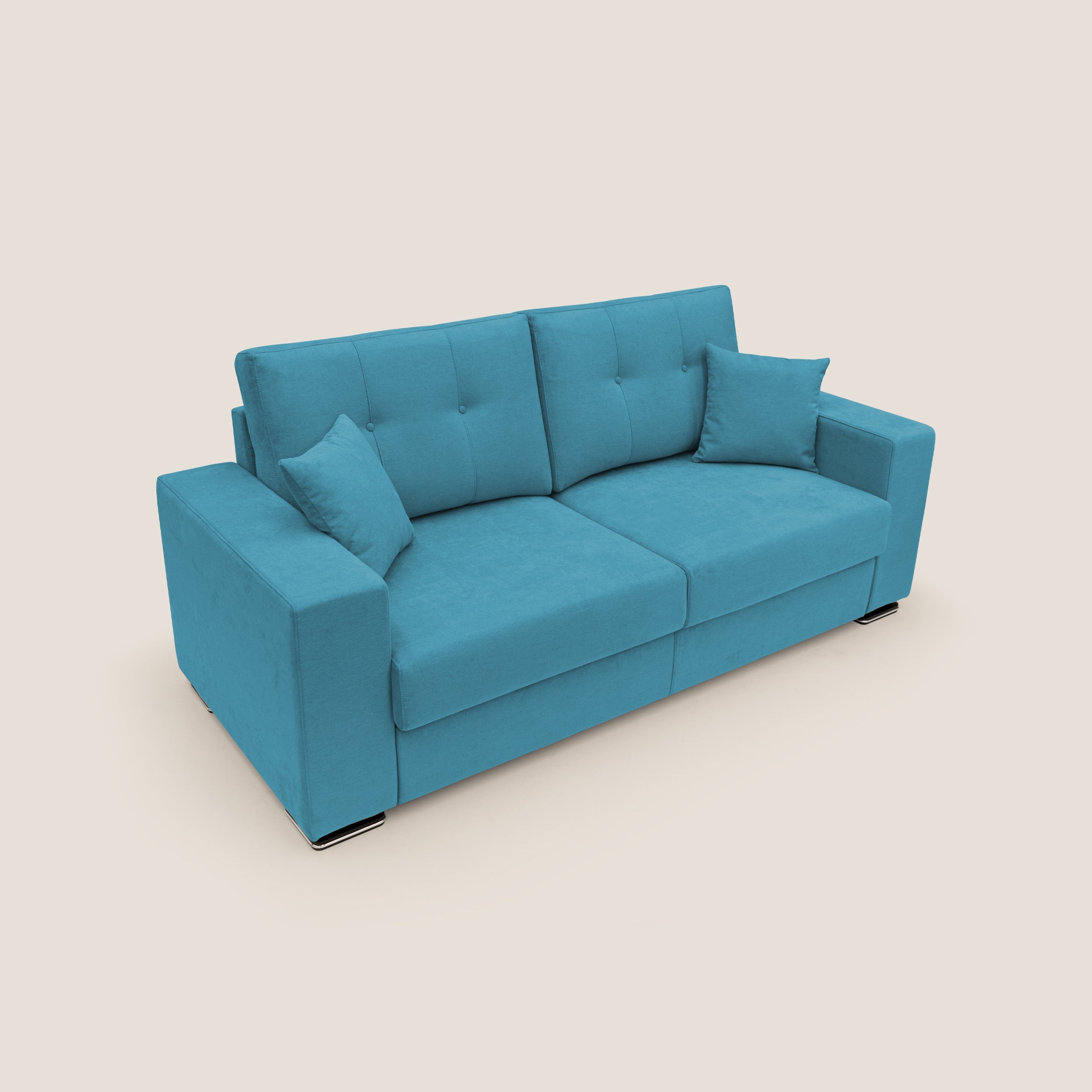 Giove divano in morbido tessuto impermeabile T02 azzurro - divani.store