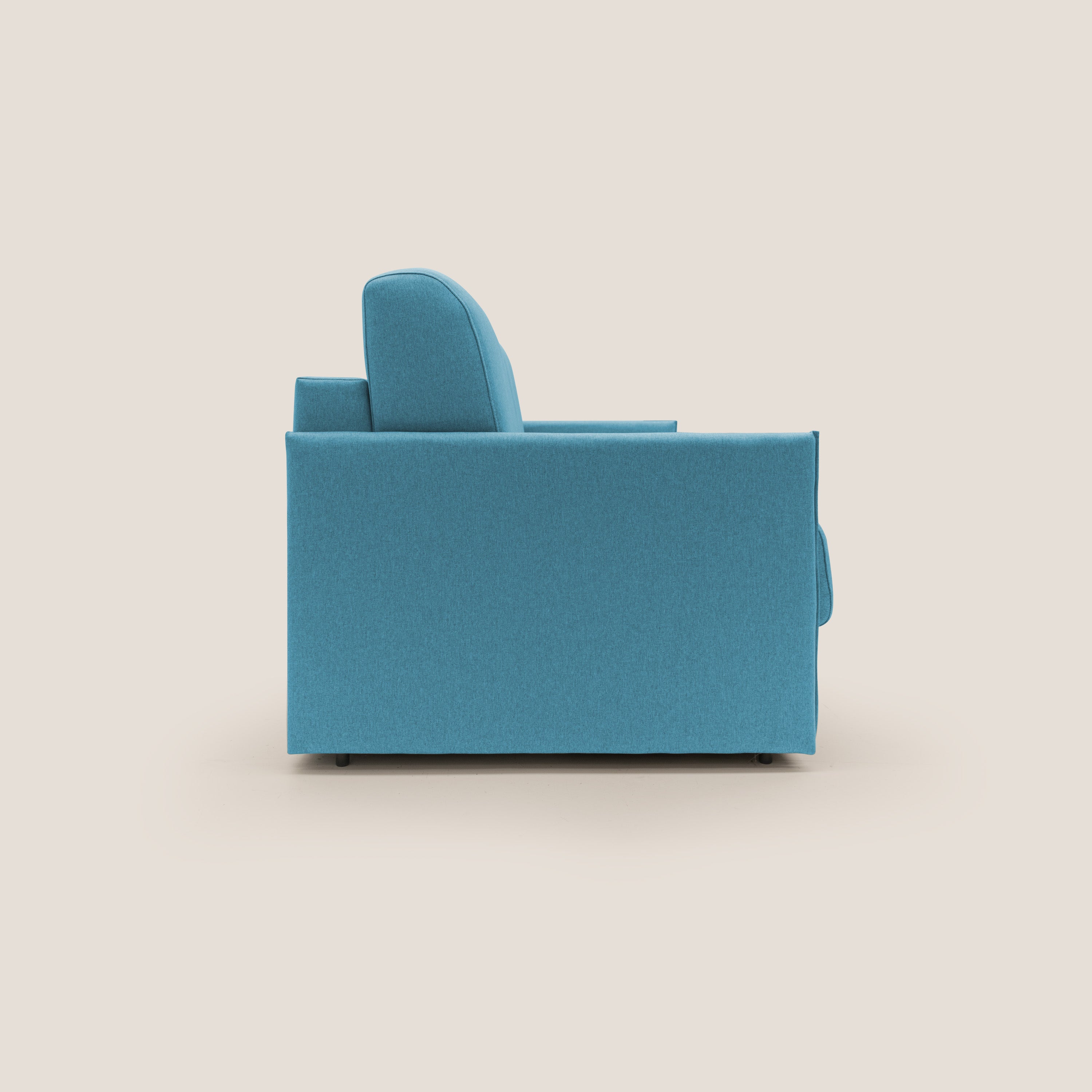 Evans Divano letto matrimoniale in tessuto impermeabile T13 azzurro - divani.store