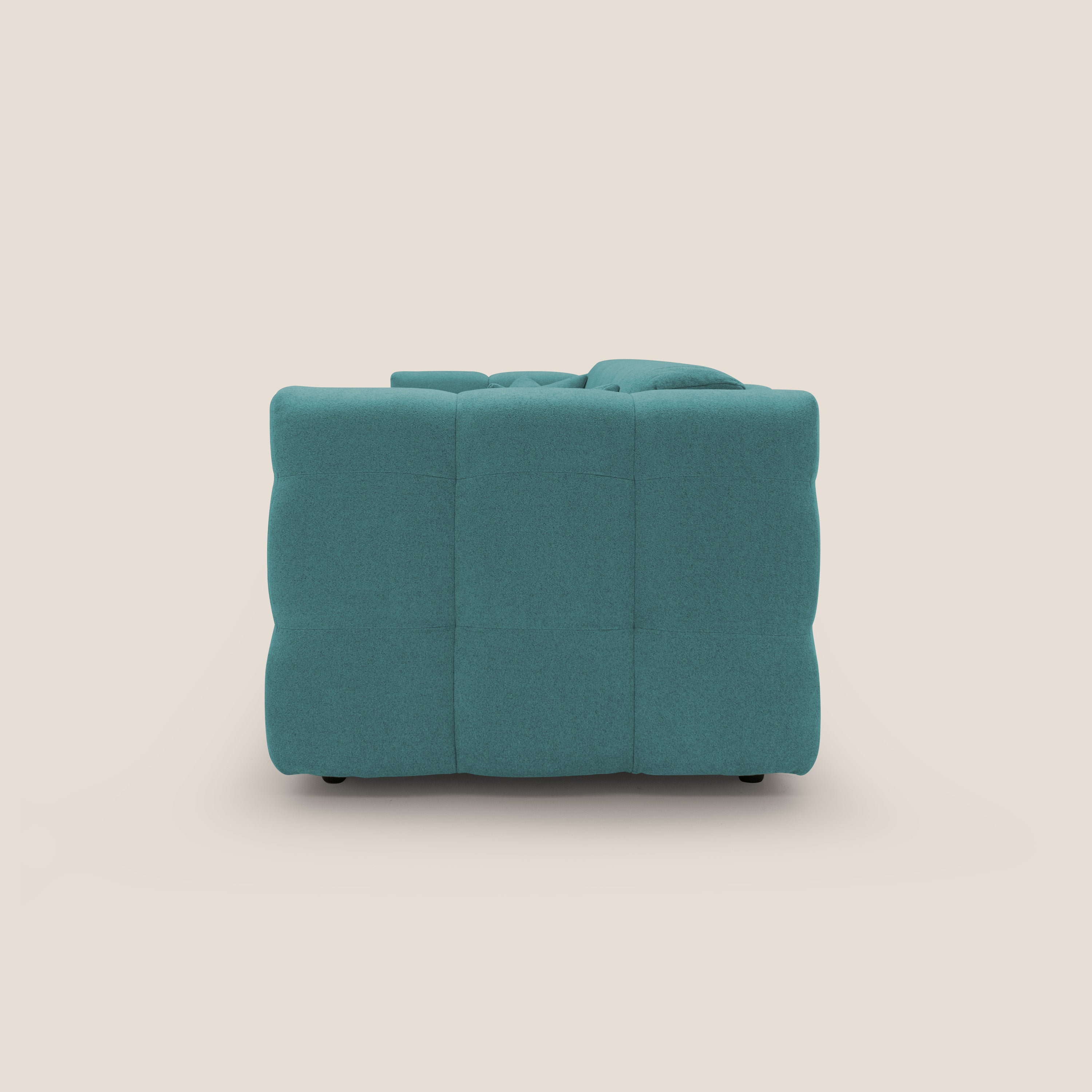 Tender Divano letto matrimoniale dal design innovativo in tessuto bouclet impermeabile T07 azzurro - divani.store