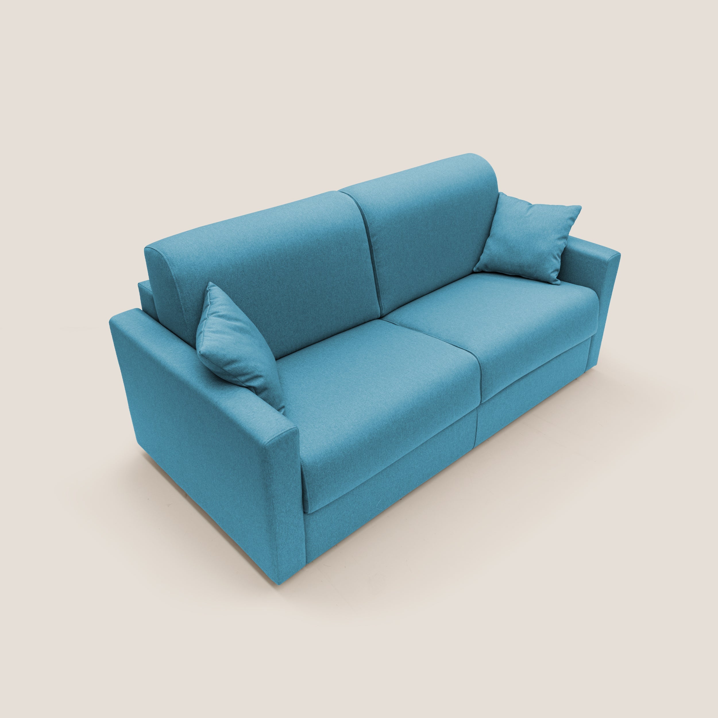 Chris Divano letto matrimoniale in tessuto impermeabile T13 azzurro - divani.store