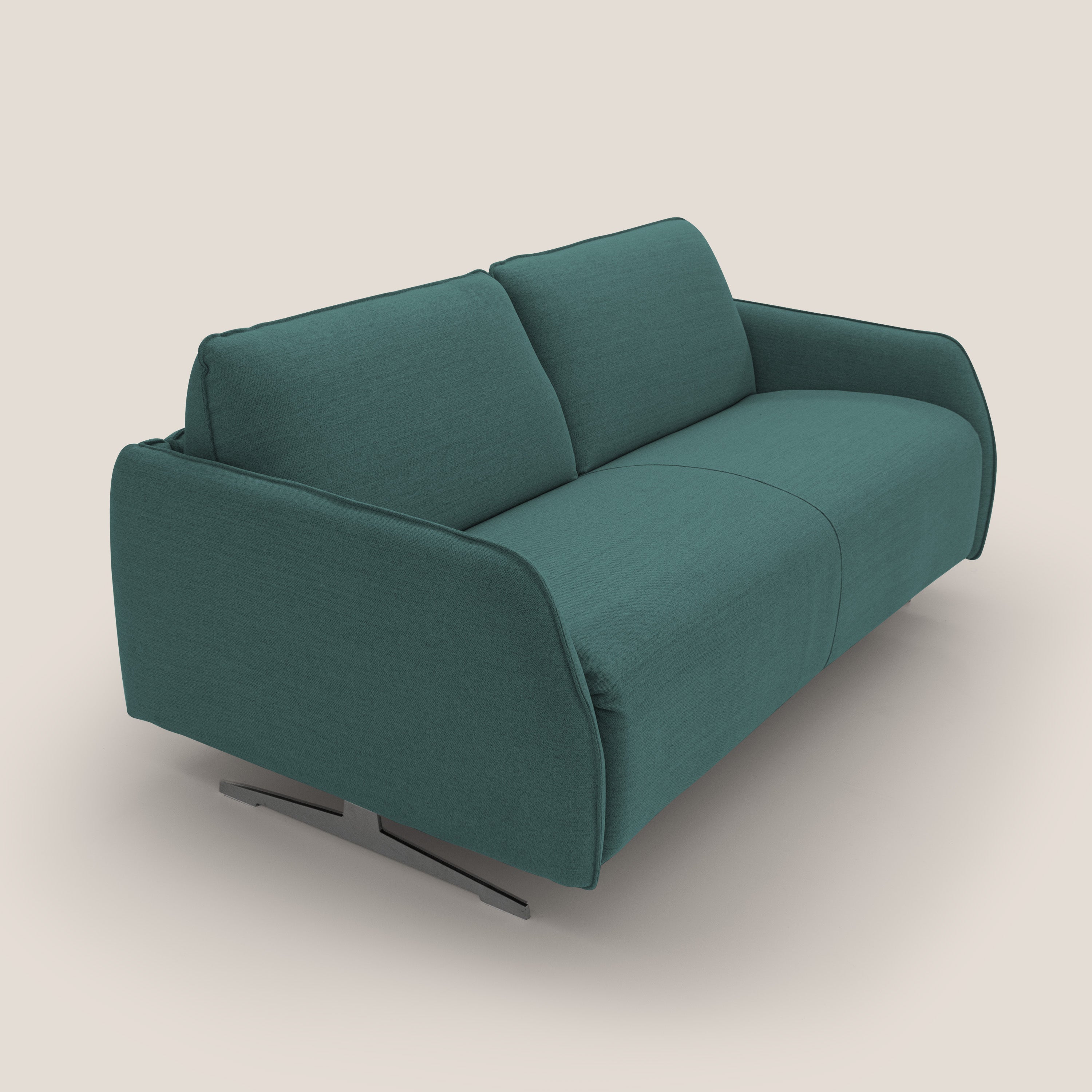 Texas Divano letto matrimoniale moderno in tessuto impermeabile T19 petrolio - divani.store
