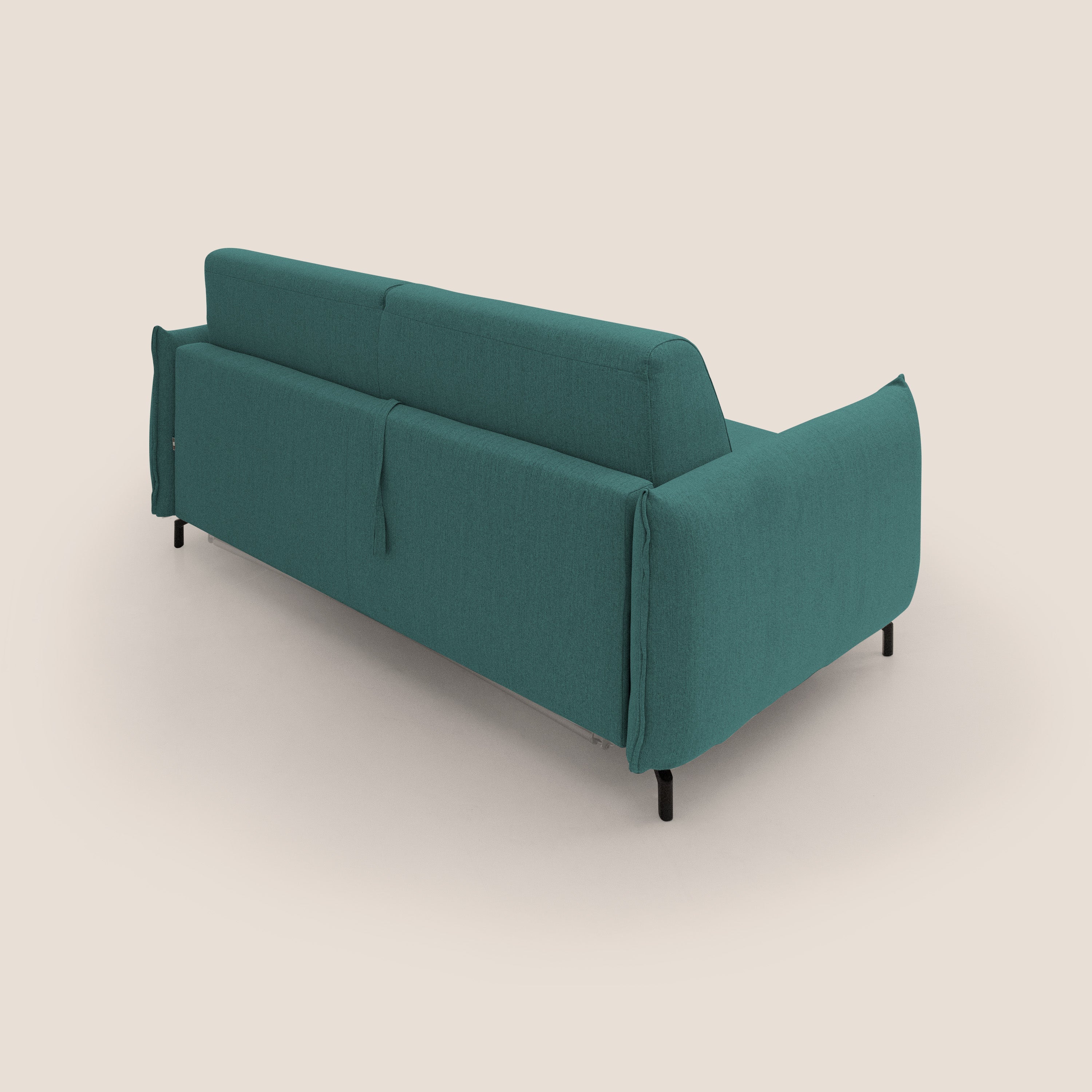 Scarlet divano letto in tessuto misto cotone impermeabile T19 petrolio - divani.store