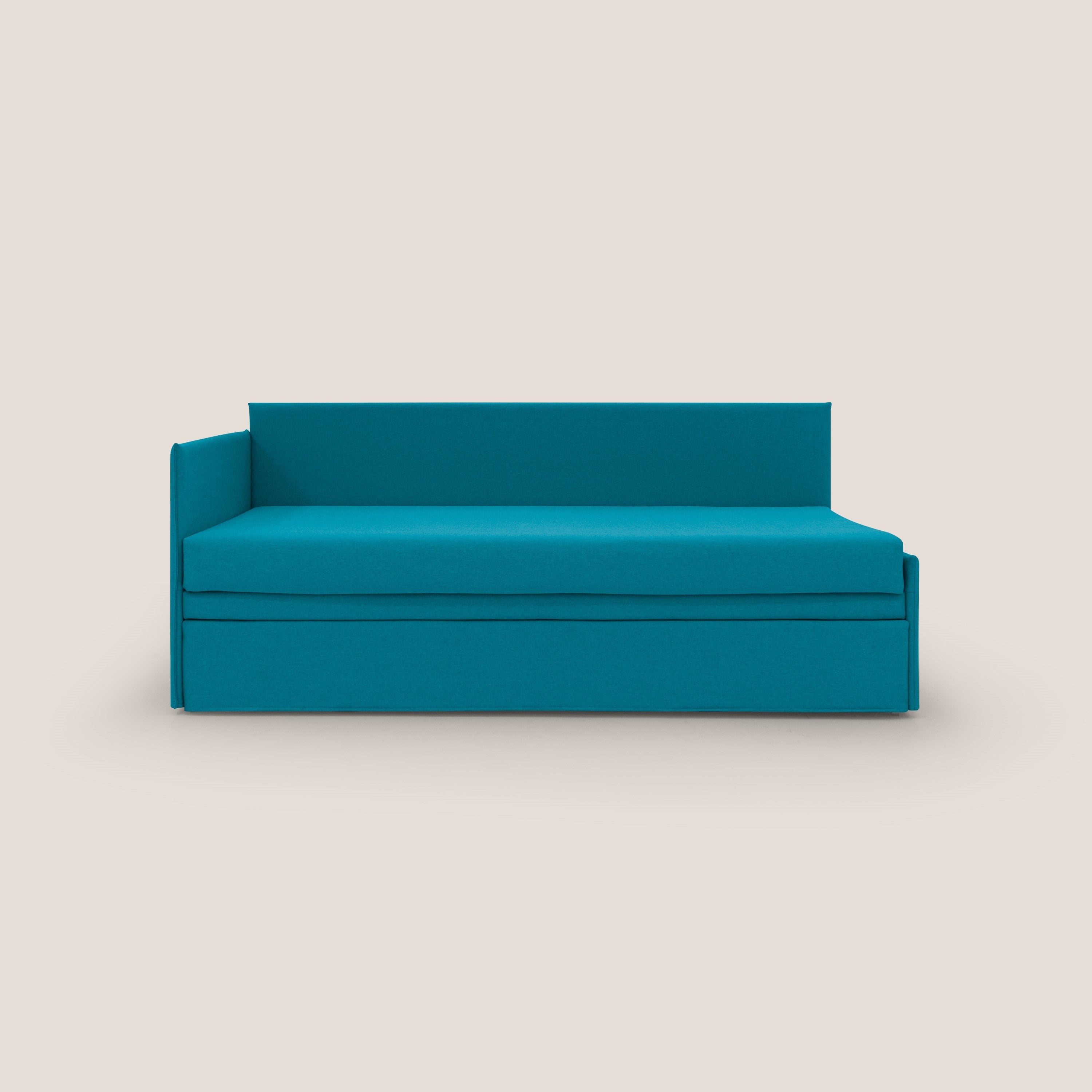 Durini Divano duplex con doppio letto in tessuto simil cotone impermeabile T13 azzurro - divani.store