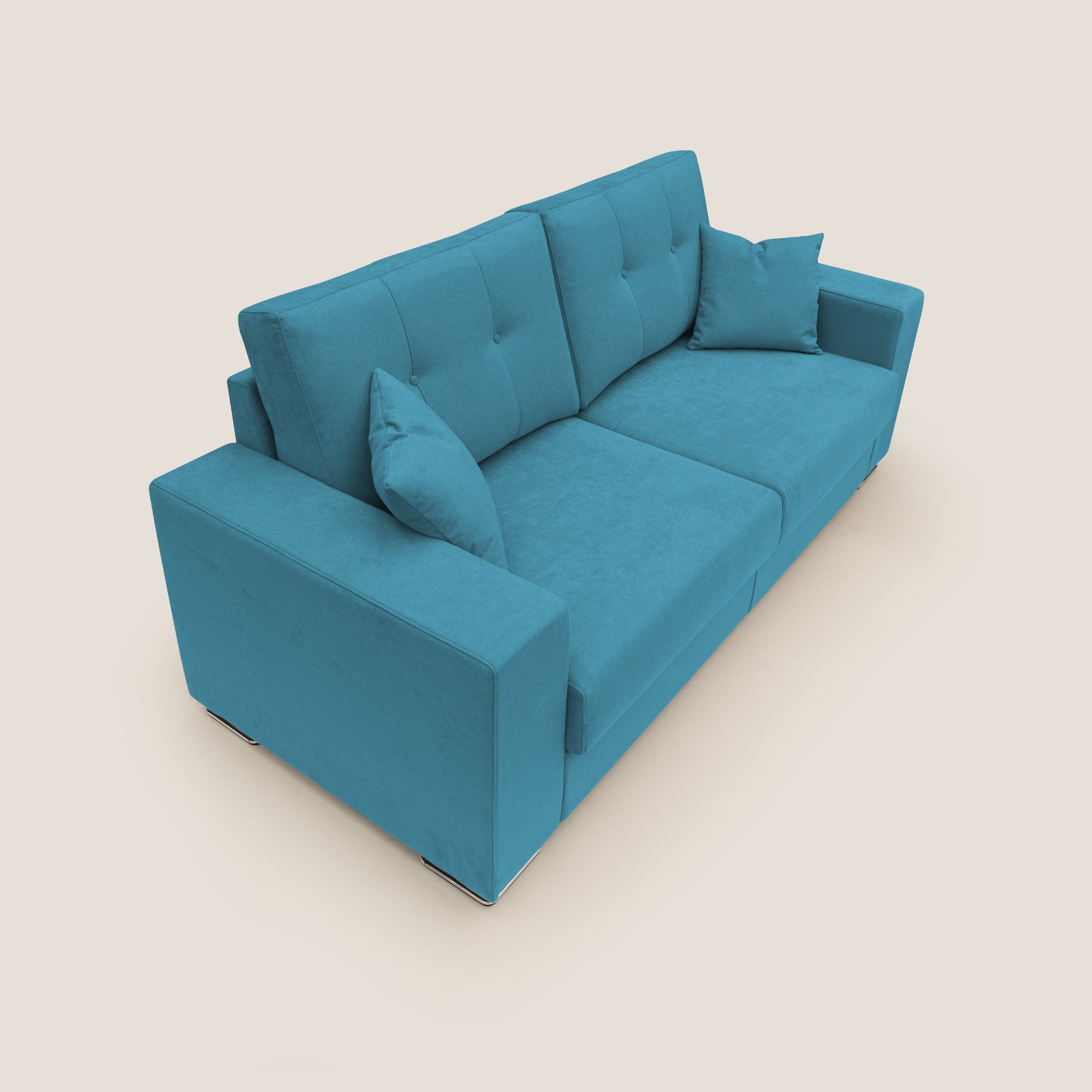 Giove divano in morbido tessuto impermeabile T02 azzurro - divani.store
