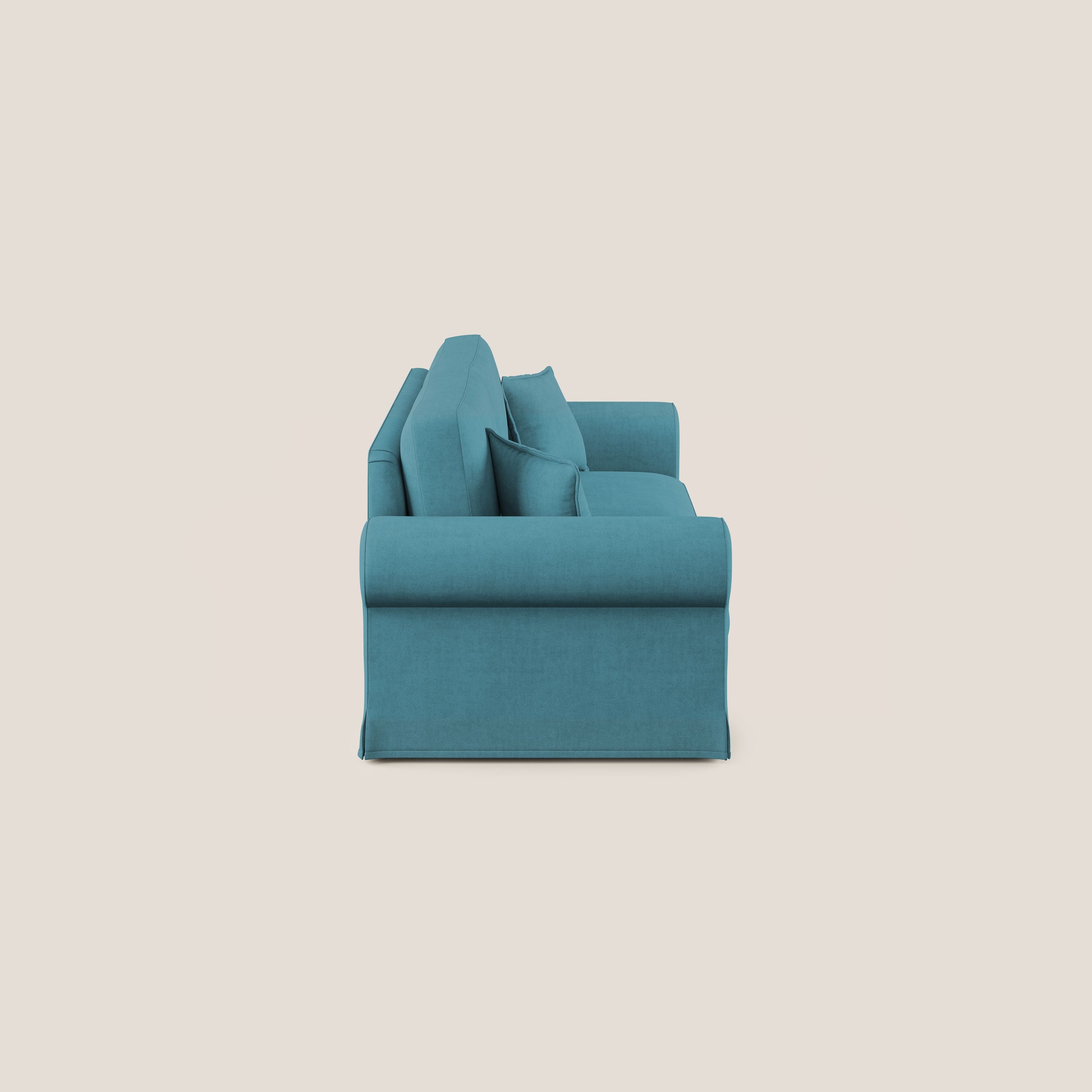 Lady divano classico in piuma d'oca realizzato con tessuto impermeabile T02 azzurro - divani.store