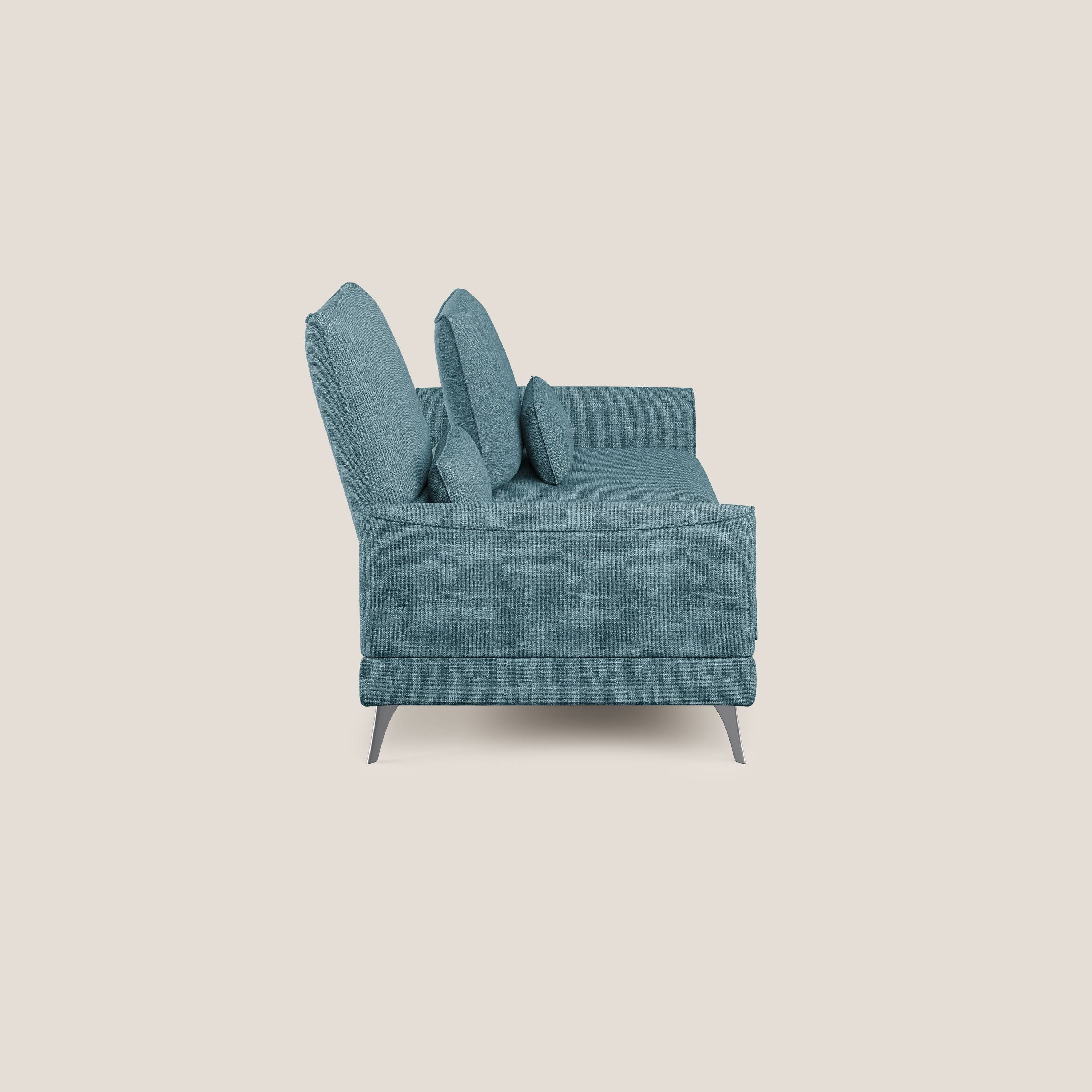 Tommy Divano relax con schienali traslanti in morbido tessuto fiammato T06 azzurro - divani.store