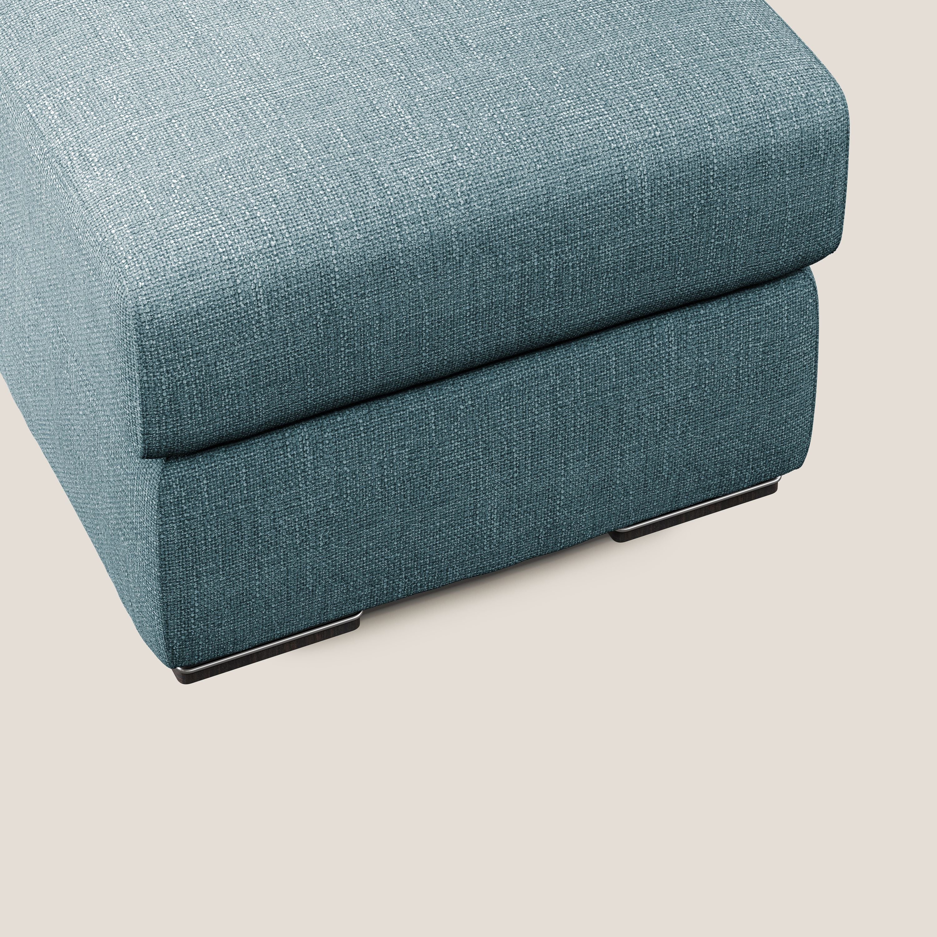 Sun pouf apribile contenitore in tessuto impermeabile morbido intreccio T06 azzurro - divani.store