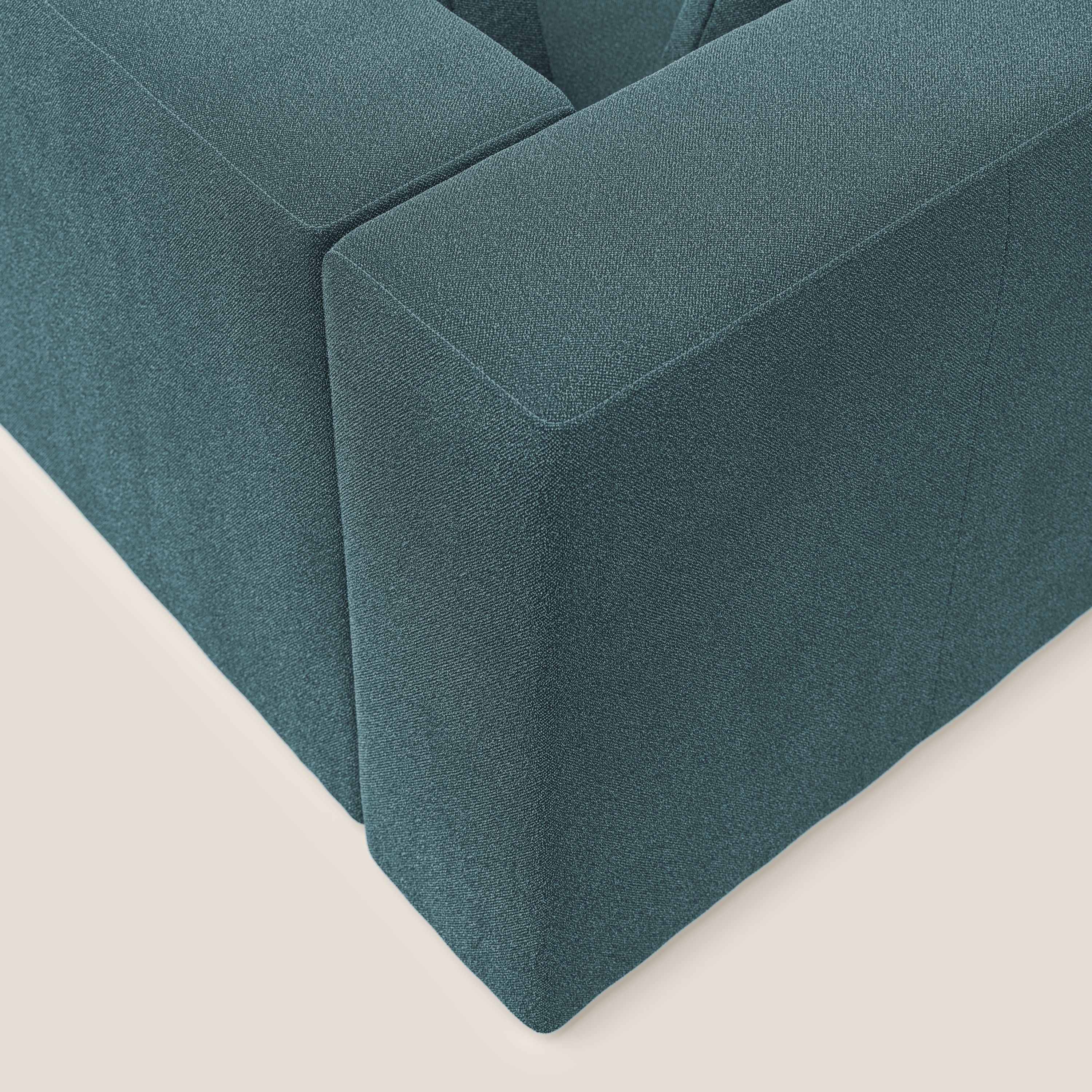 Nettuno divano moderno componibile in morbido tessuto bouclè T07 azzurro - divani.store