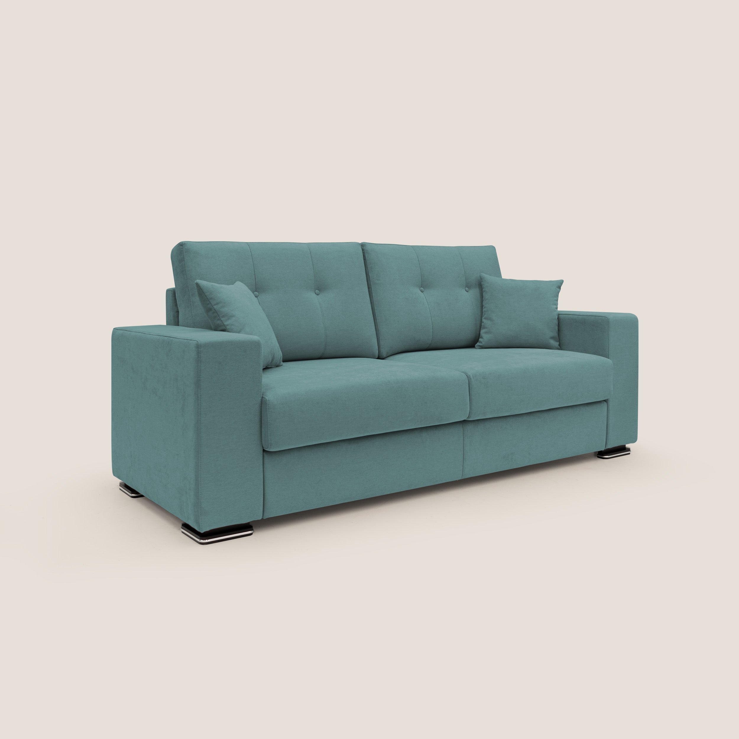 Giove divano in morbido tessuto impermeabile T02 petrolio - divani.store