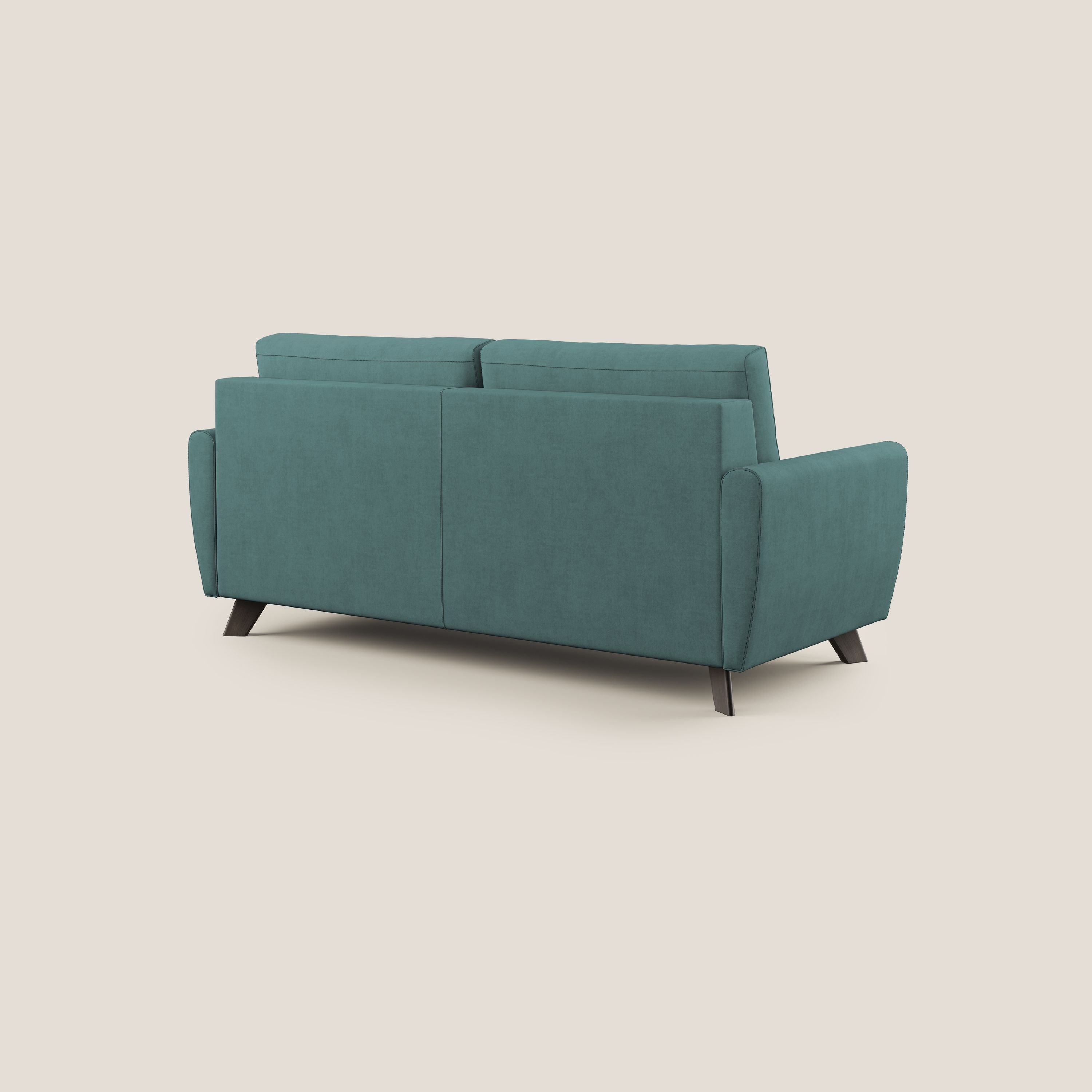 Callisto Divano letto matrimoniale in tessuto morbido impermeabile T02 petrolio - divani.store