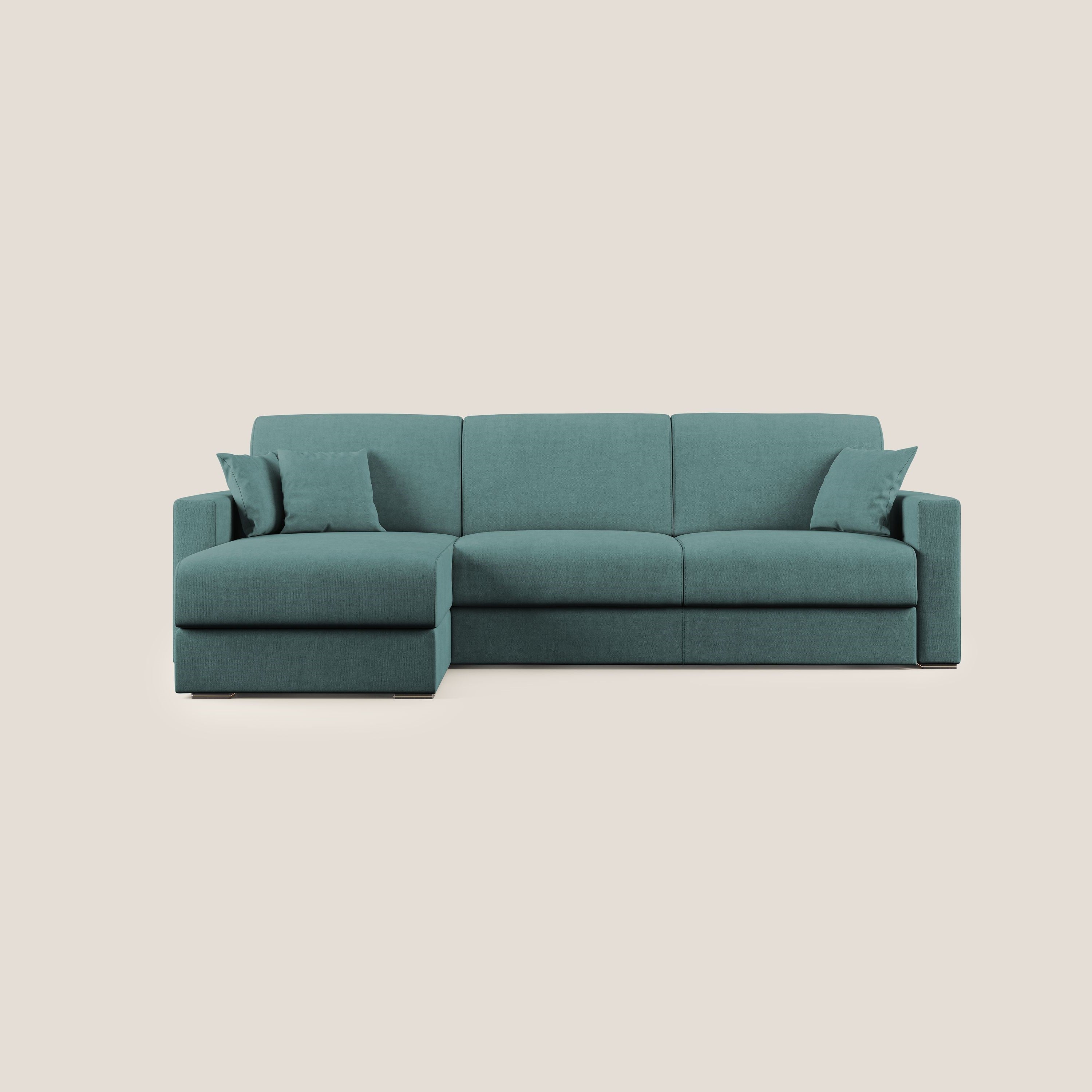 Best Divano letto angolare in tessuto impermeabile T02 petrolio - divani.store