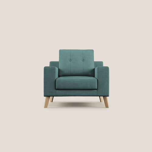 Danish poltroncina in tessuto morbido impermeabile T02 petrolio - divani.store