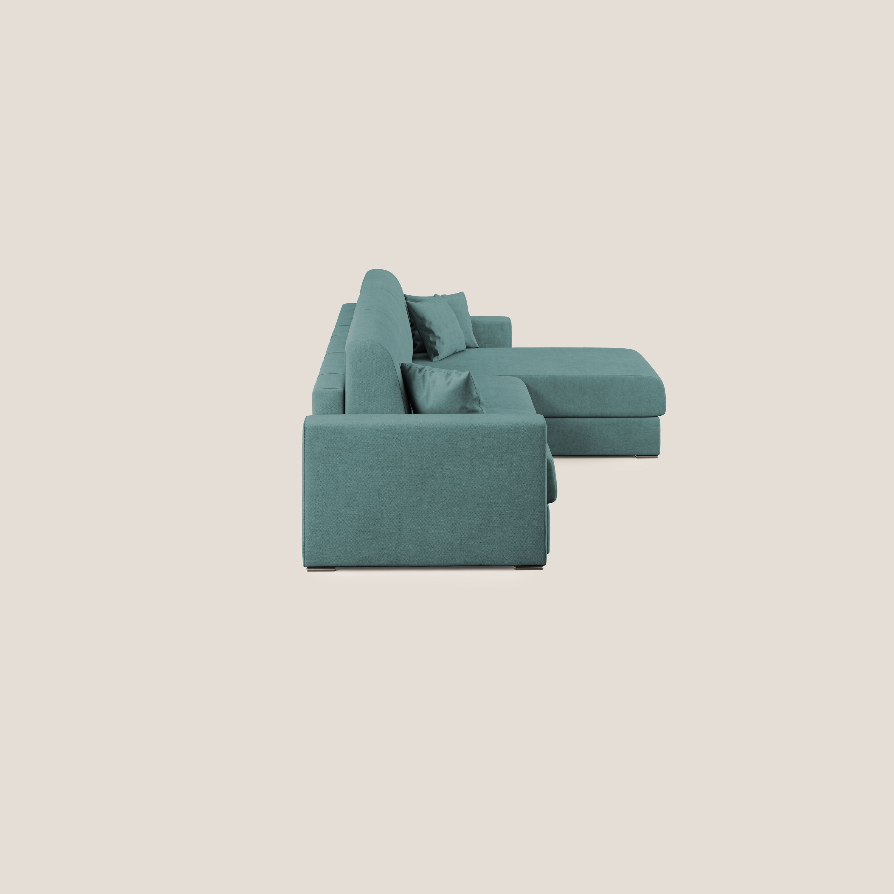 Best Divano letto angolare in tessuto impermeabile T02 petrolio - divani.store