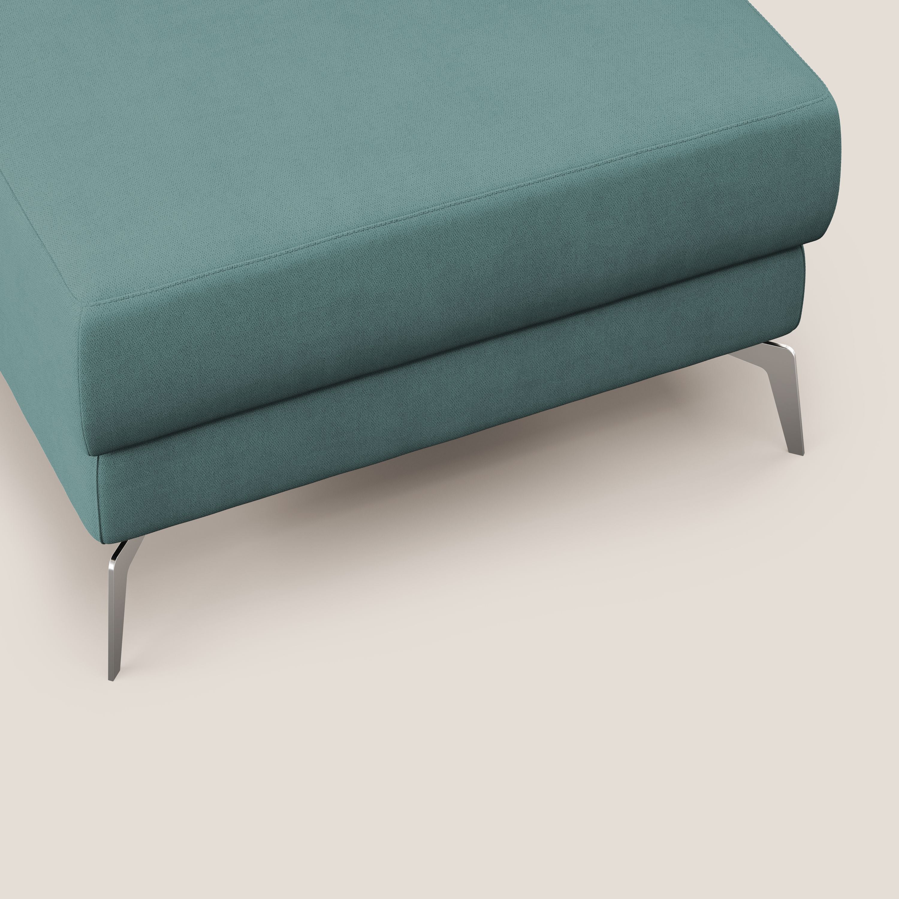 Star Pouf con piedini alti in tessuto impermeabile T02 petrolio - divani.store