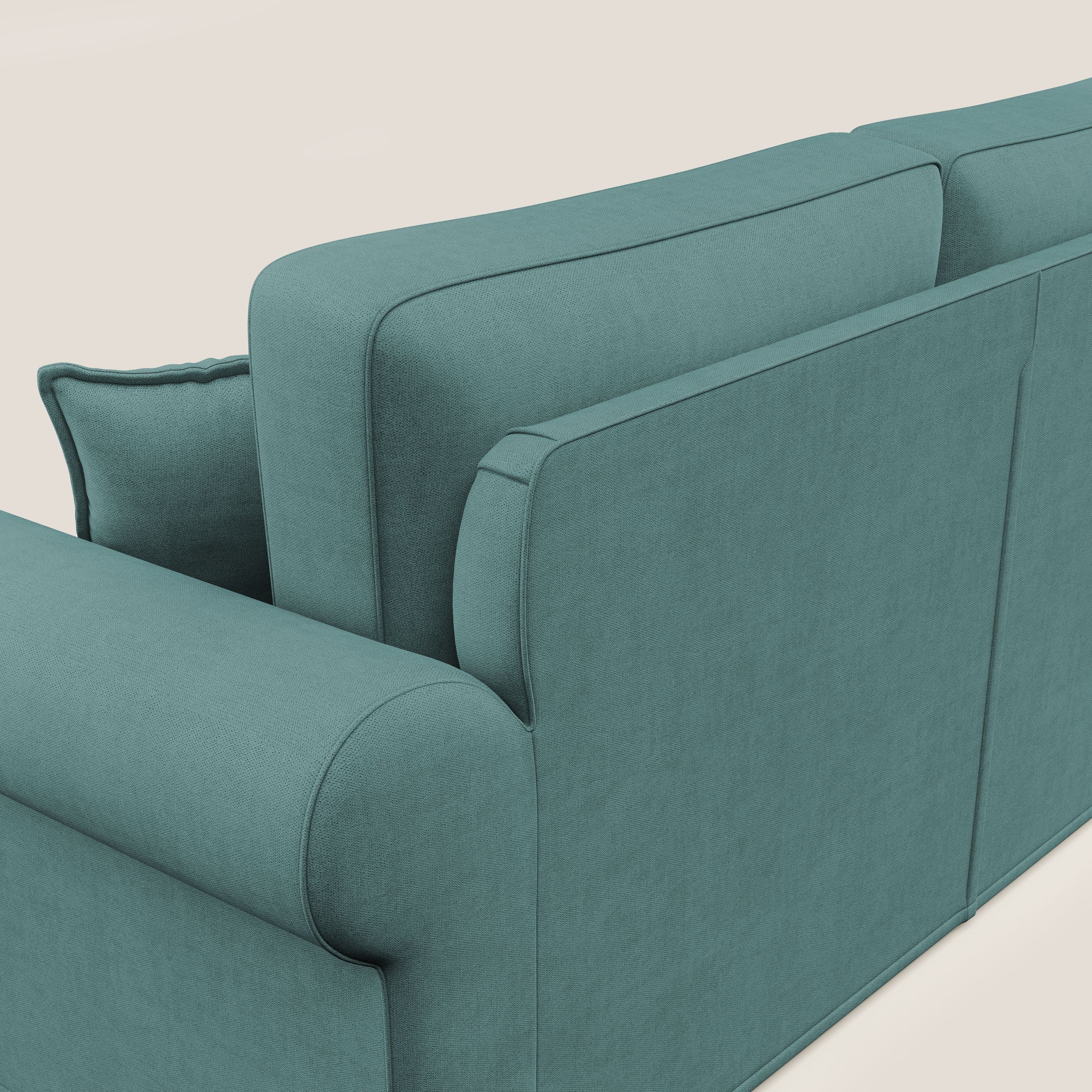 Lady divano classico in piuma d'oca realizzato con tessuto impermeabile T02 petrolio - divani.store