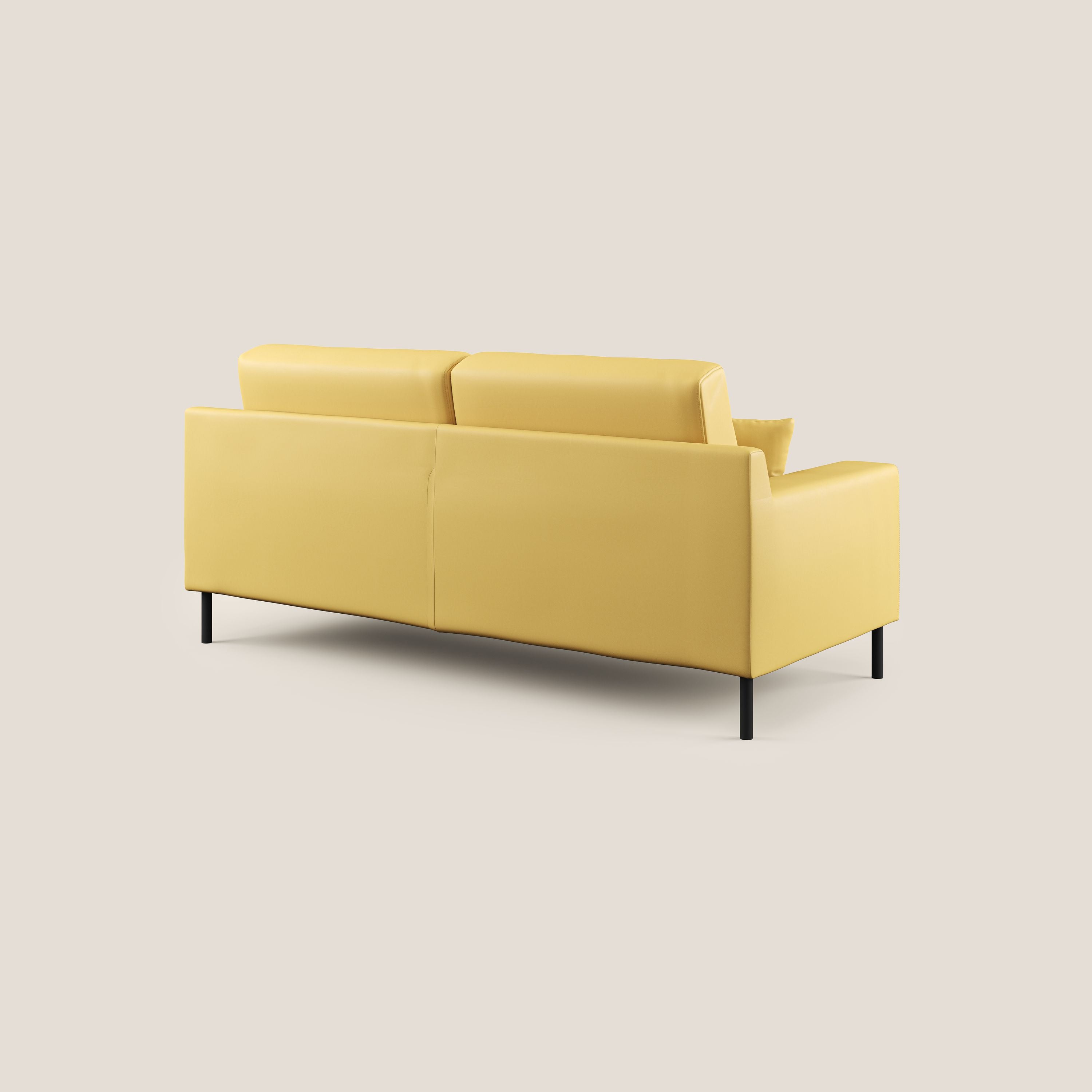Uranio divano moderno lineare in Ecopelle impermeabile T04 giallo - divani.store