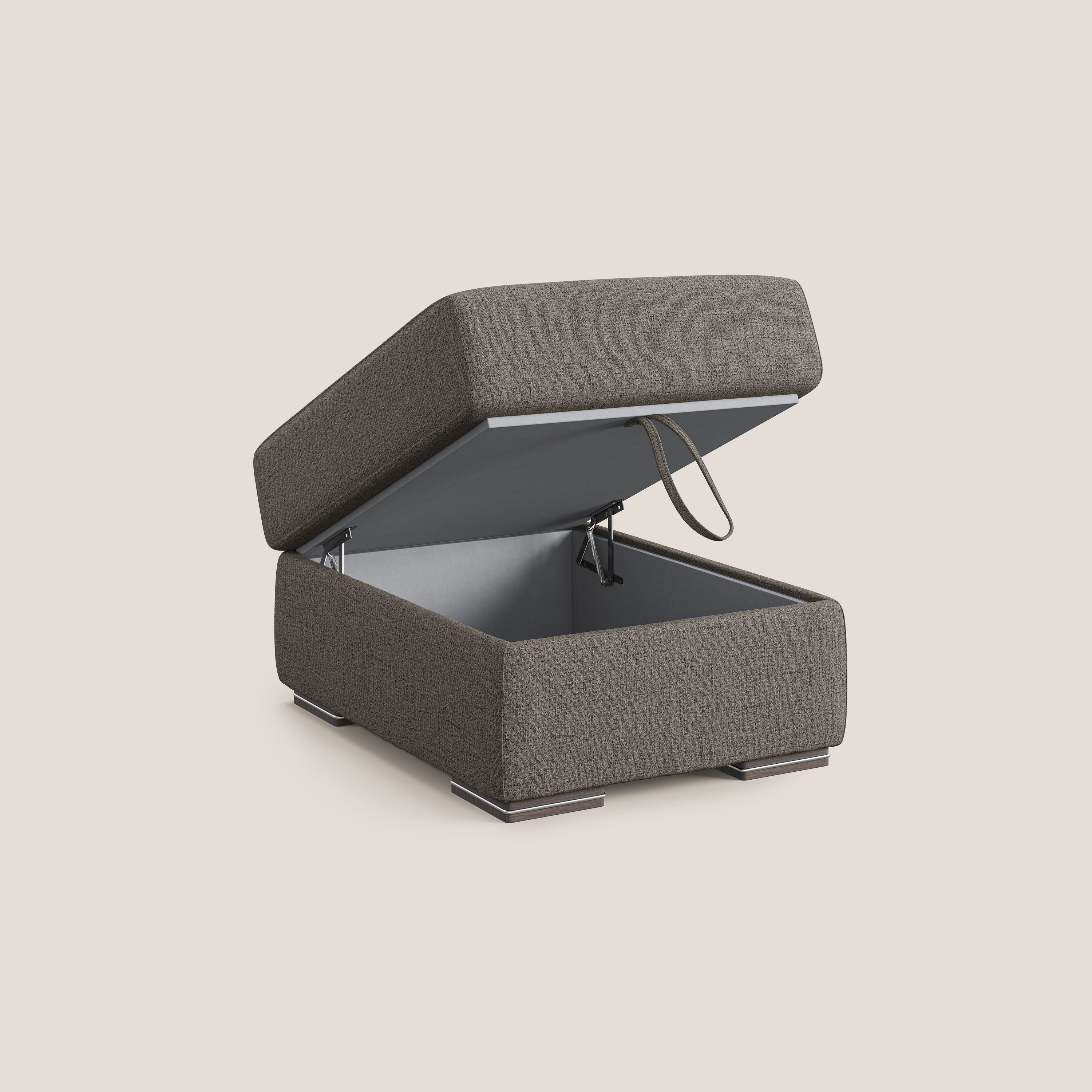 Sun pouf apribile contenitore in tessuto impermeabile fiammato T03 talpa - divani.store