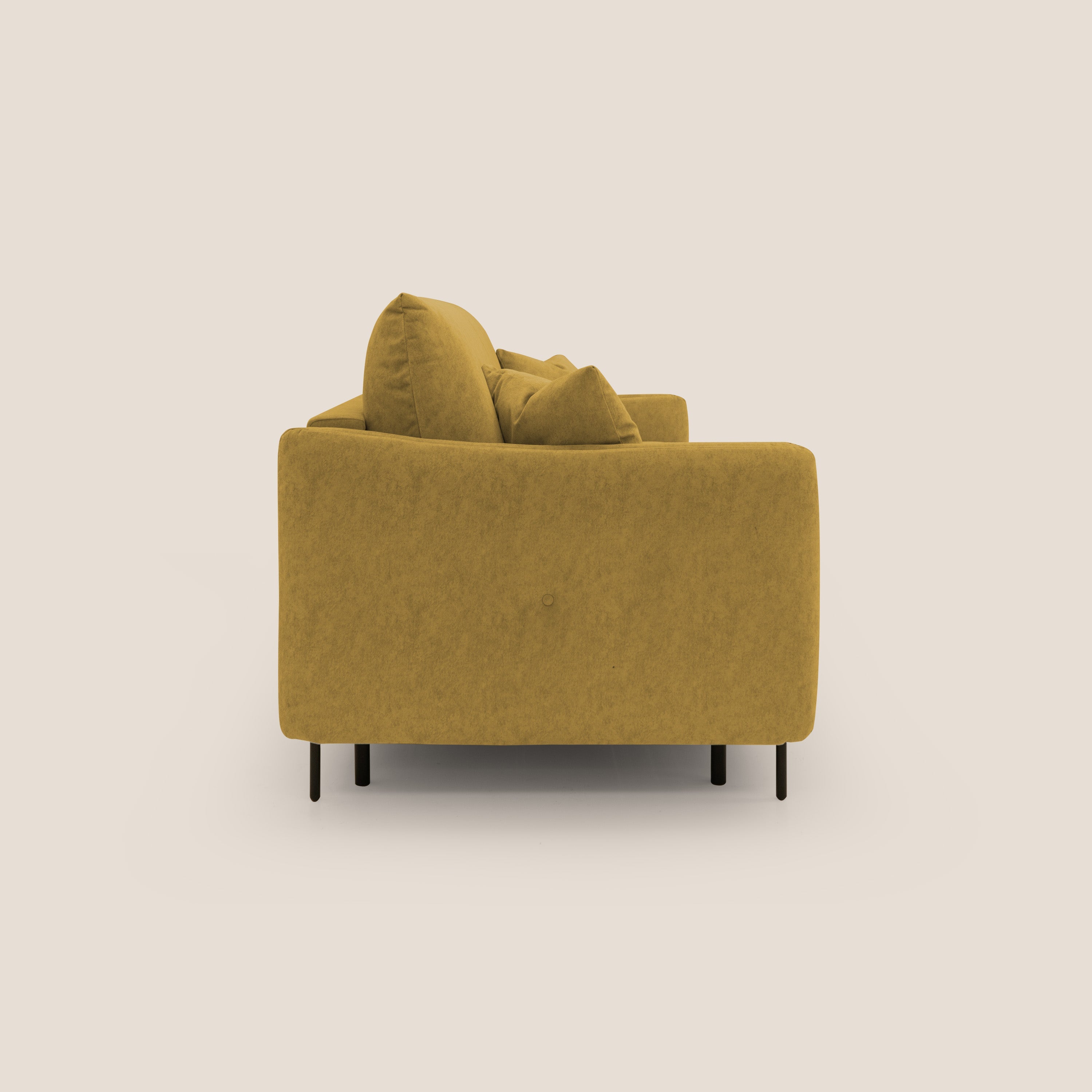 Gregory Divano letto con materasso h18 cm in microfibra effetto velluto impermeabile T09 giallo - divani.store