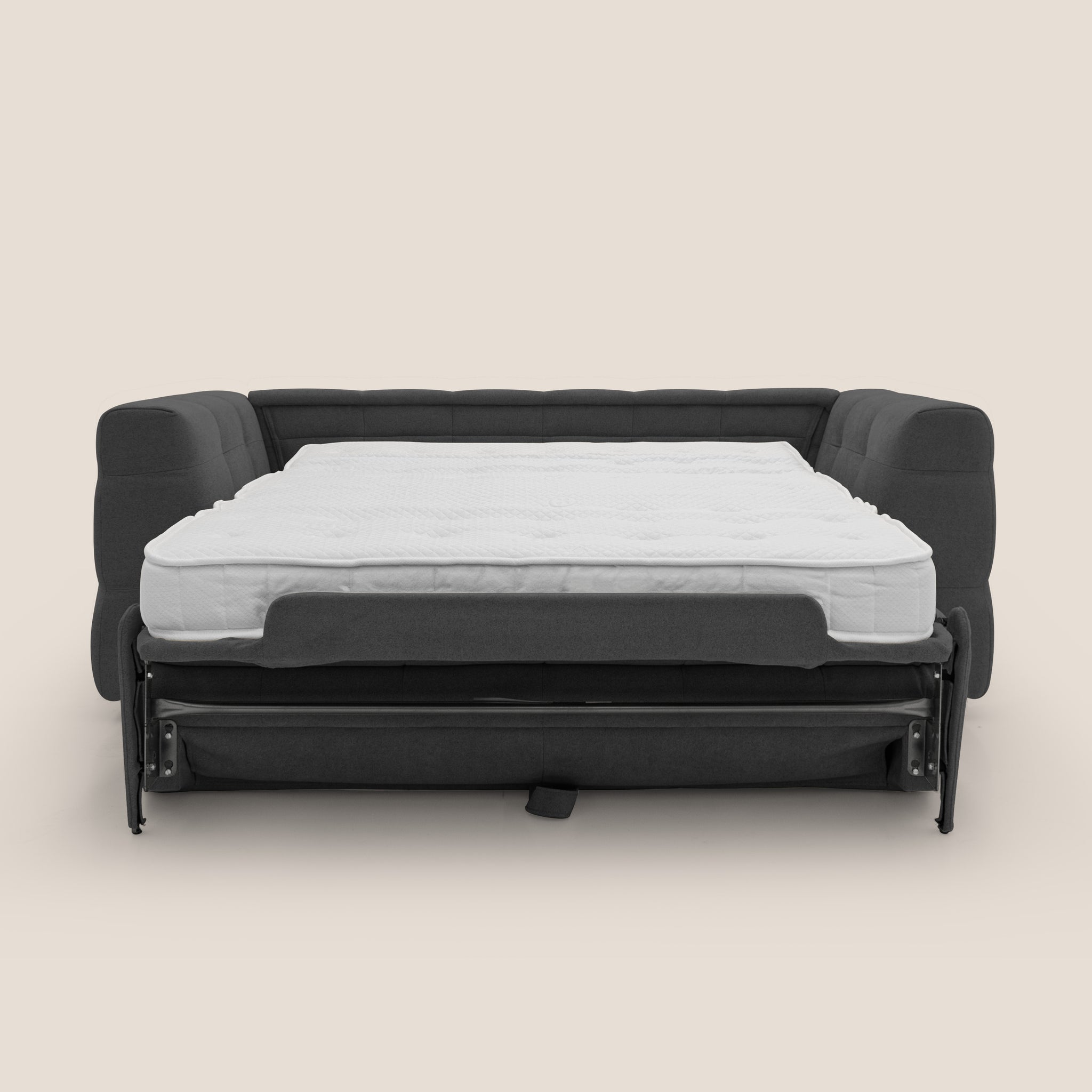 Tender Divano letto matrimoniale con materasso h18 cm in tessuto bouclet impermeabile T07